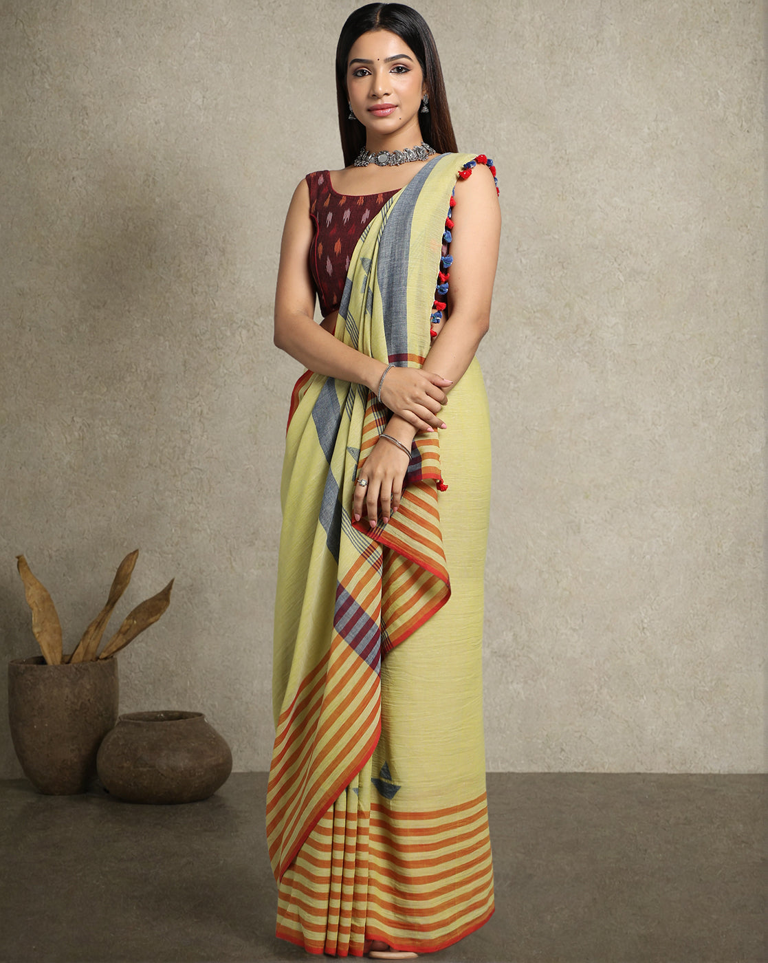 Handloom Jamdani Cotton Saree | Shobitam
