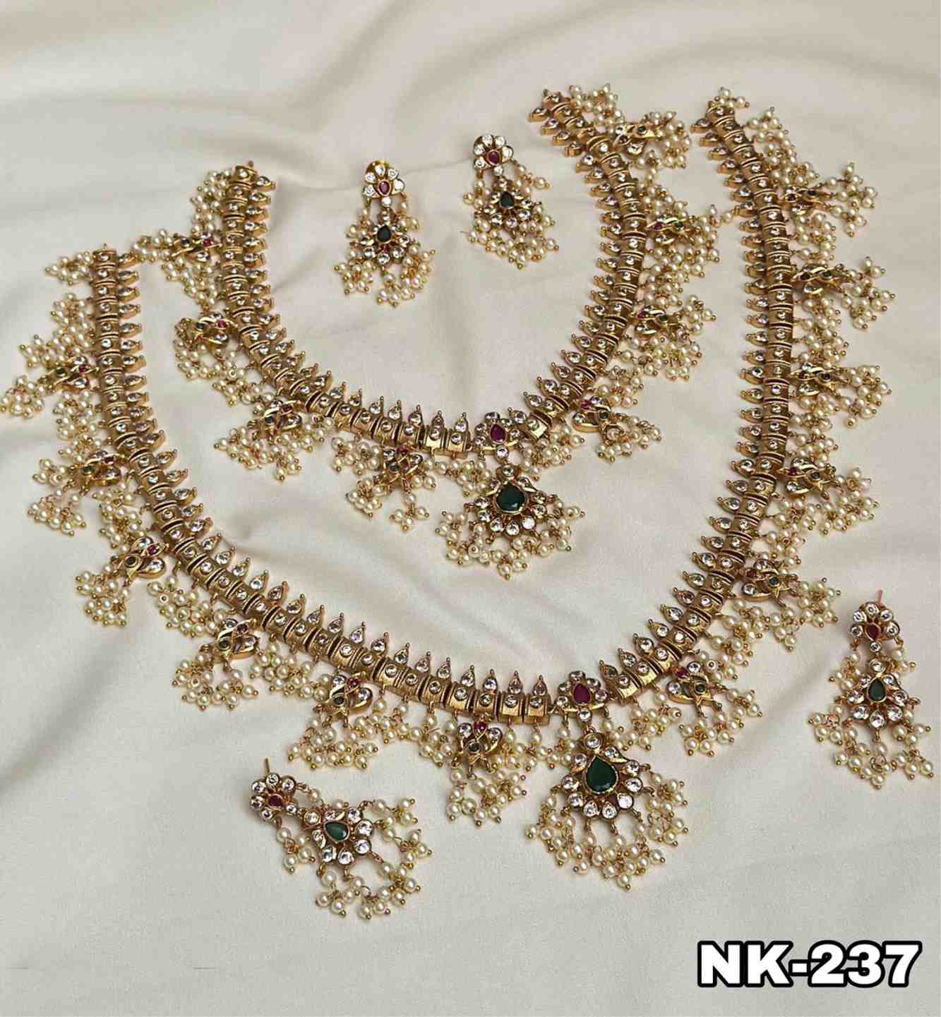 THE BHARHA SILVER GUTTAPUSALU NECKLACE WITH EARRING