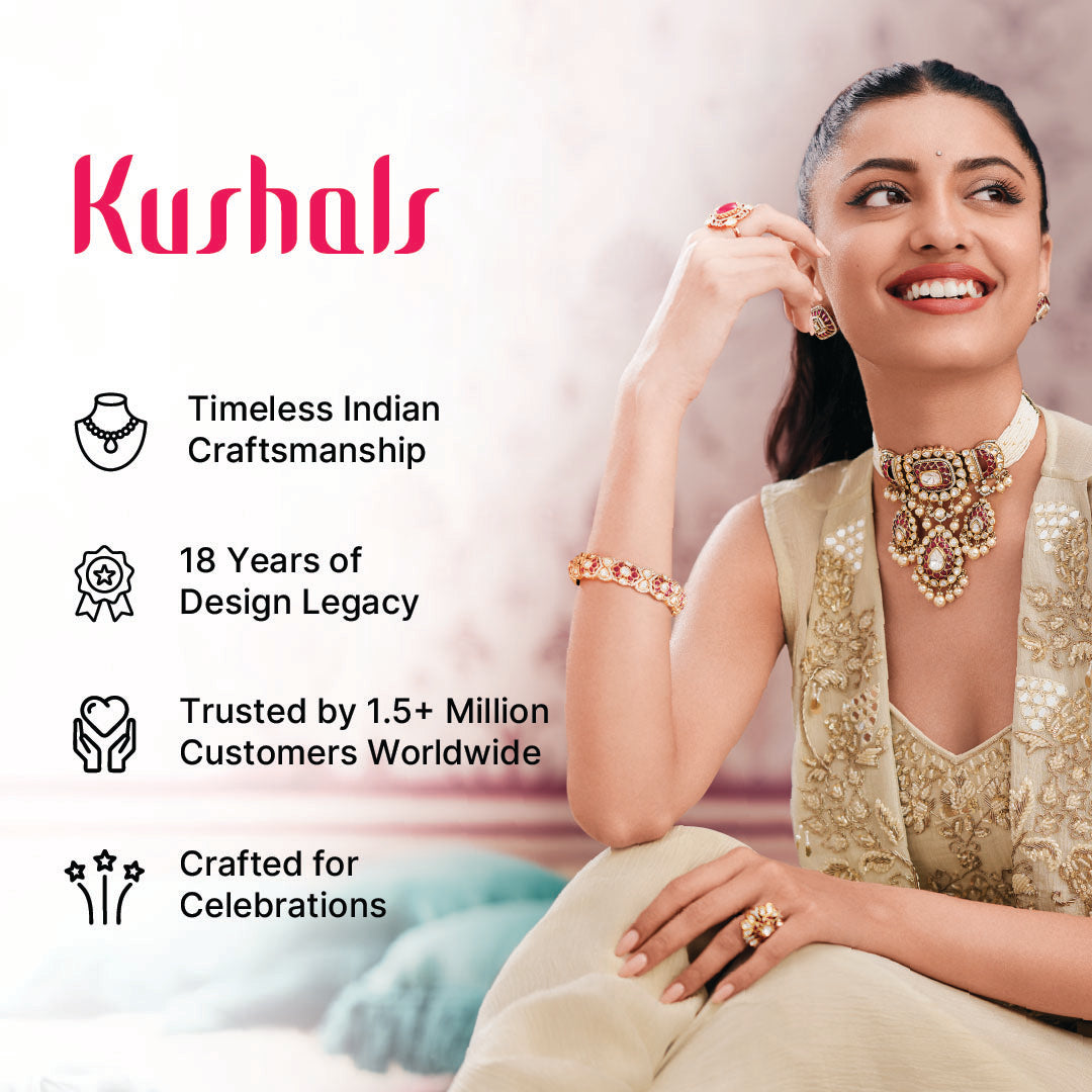 Bridal Kundan Floral Tikka Victorian polish With Green stone | SHOBITAM