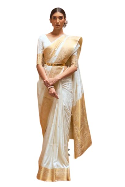 Onam Special Zari Woven kasavu Ready To Wear Saree