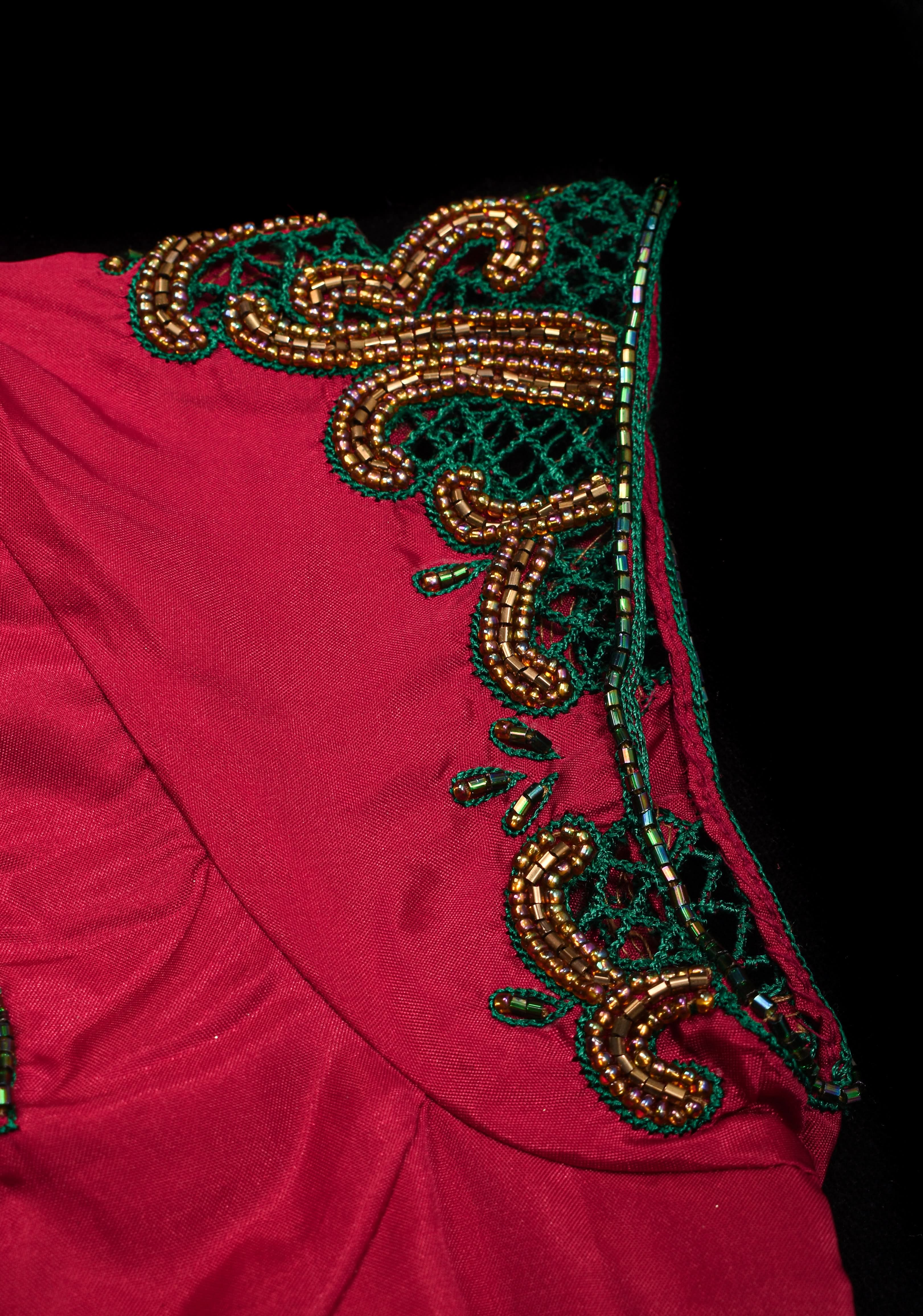 Silk Blouse with hand cutwork on cap sleeves and cutdana detailing, colors customizable | Shobitam