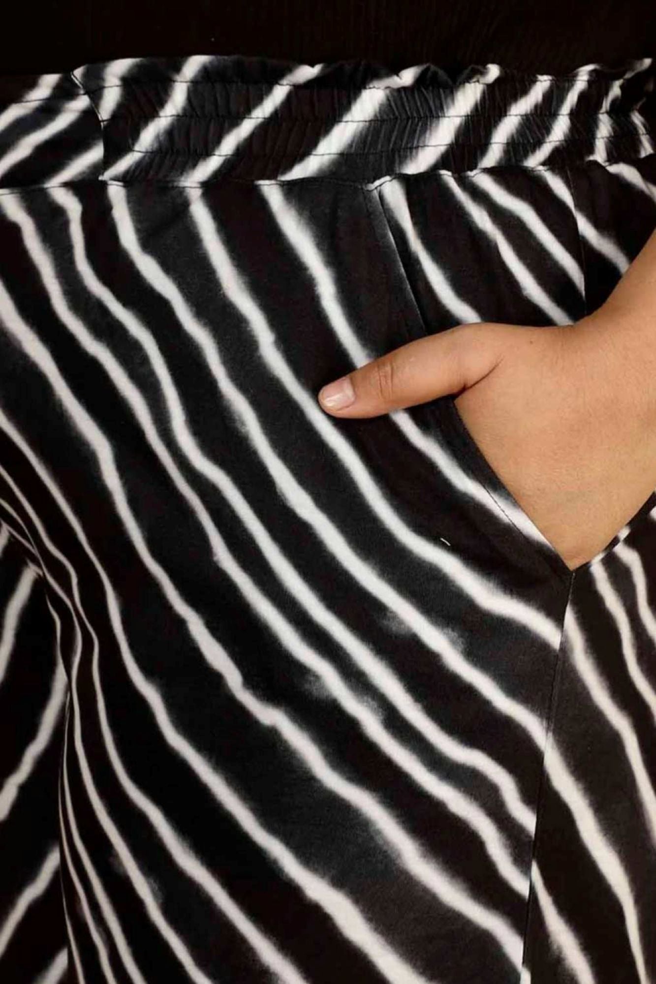 Plus Size Black Leheriya Coord Set in Soft Knitted fabric, for Women | Made to Order