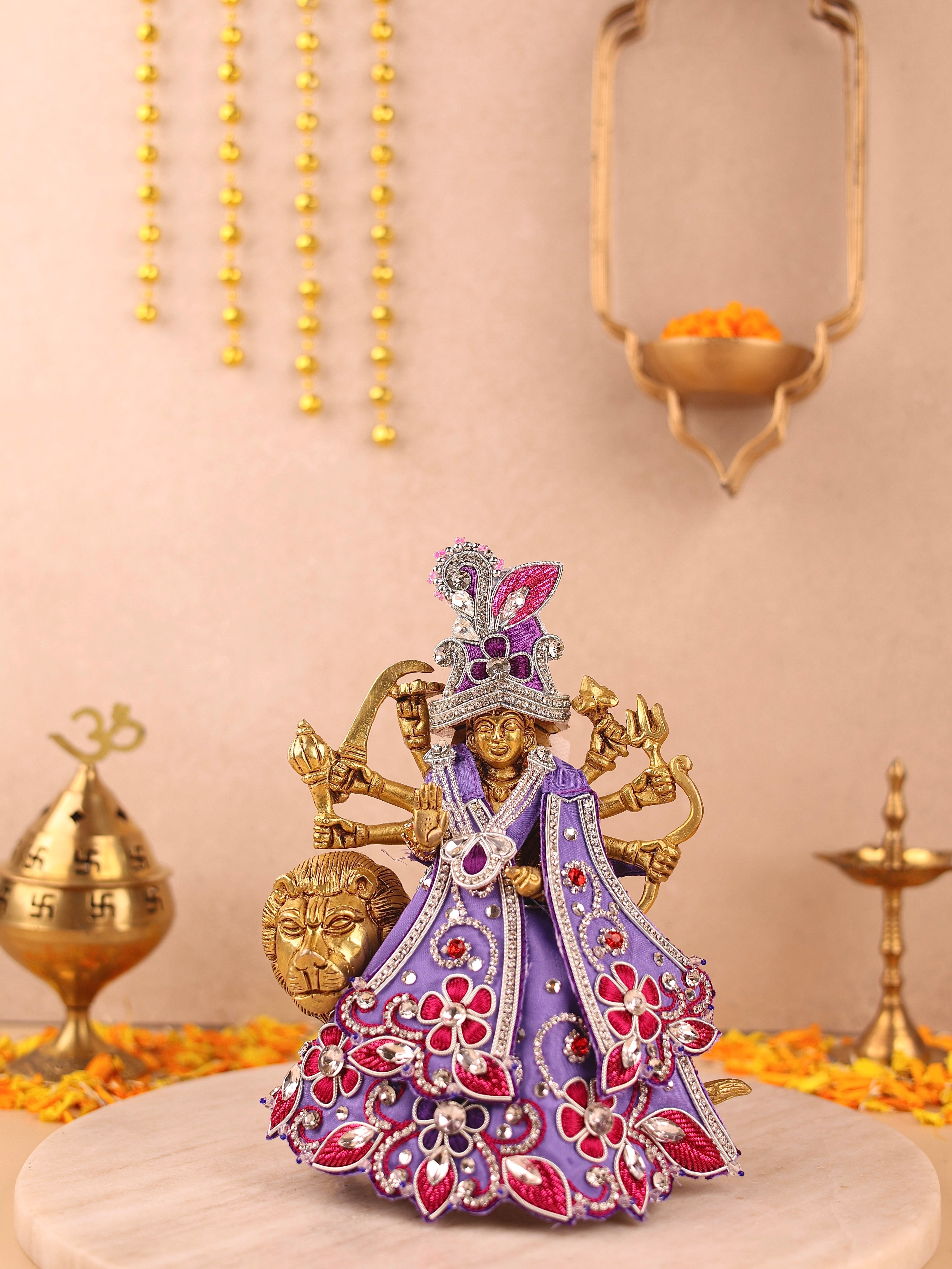 Pushp Mala Lavender Lehenga Patka 4 piece set | Shobitam