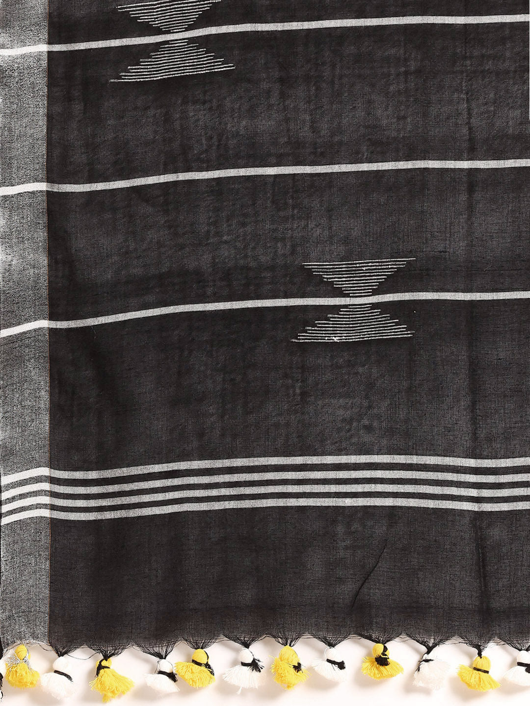 Black Maroon Cotton Handloom Saree| SHOBITAM