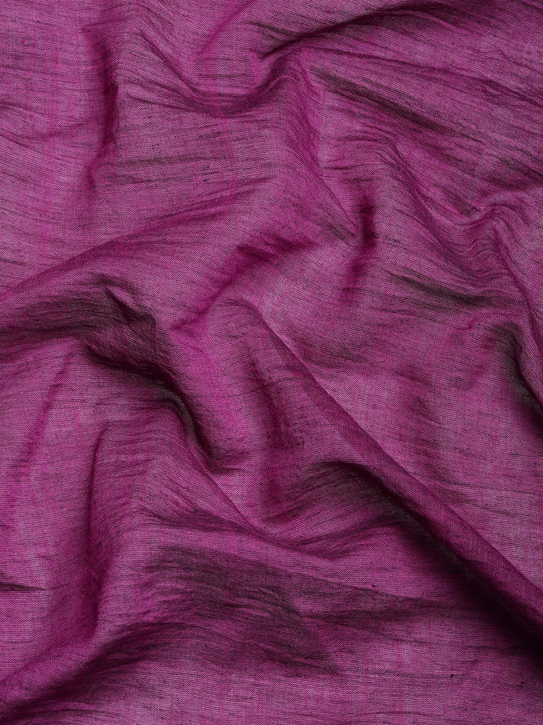 Handloom Black Magenta Colorblock Cotton Kantha Saree | SHOBITAM