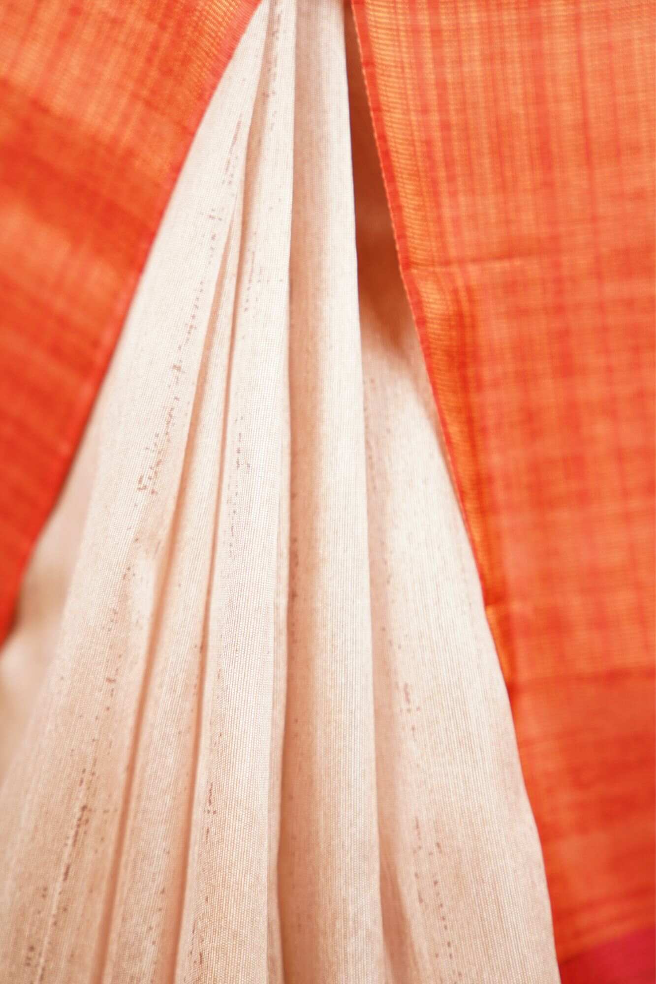 Ready To Wear Beige & Red Temple  Border Tussar Wrap in 1 minute saree With Readymade Blouse - Isadora Life Online Shopping Store
