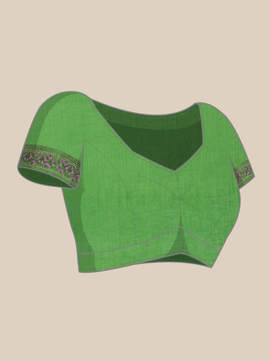 Parrot Green Khesh Kantha Cotton Saree | Shobitam