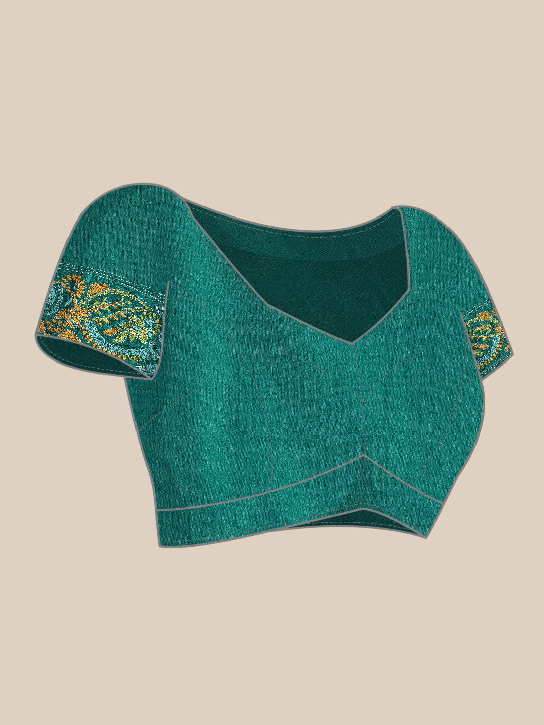 Green Art Silk Kantha Saree with Blouse piece | SHOBITAM