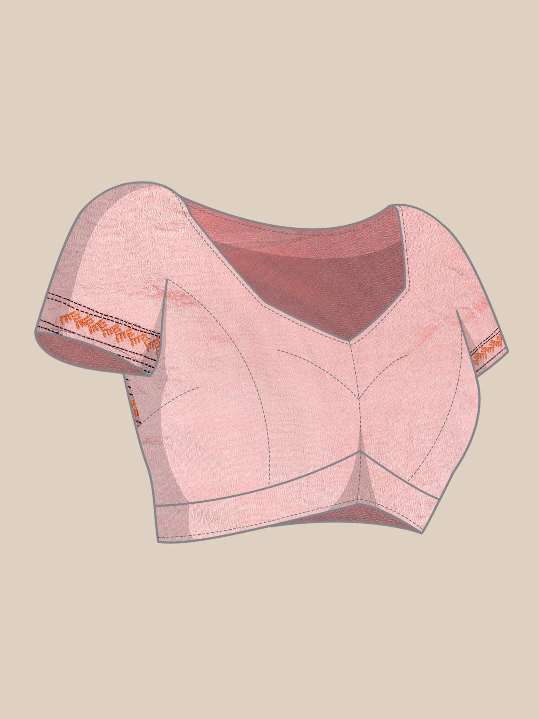 Light Pink Art Silk Kantha Stitch Saree With Blouse Piece | SHOBITAM