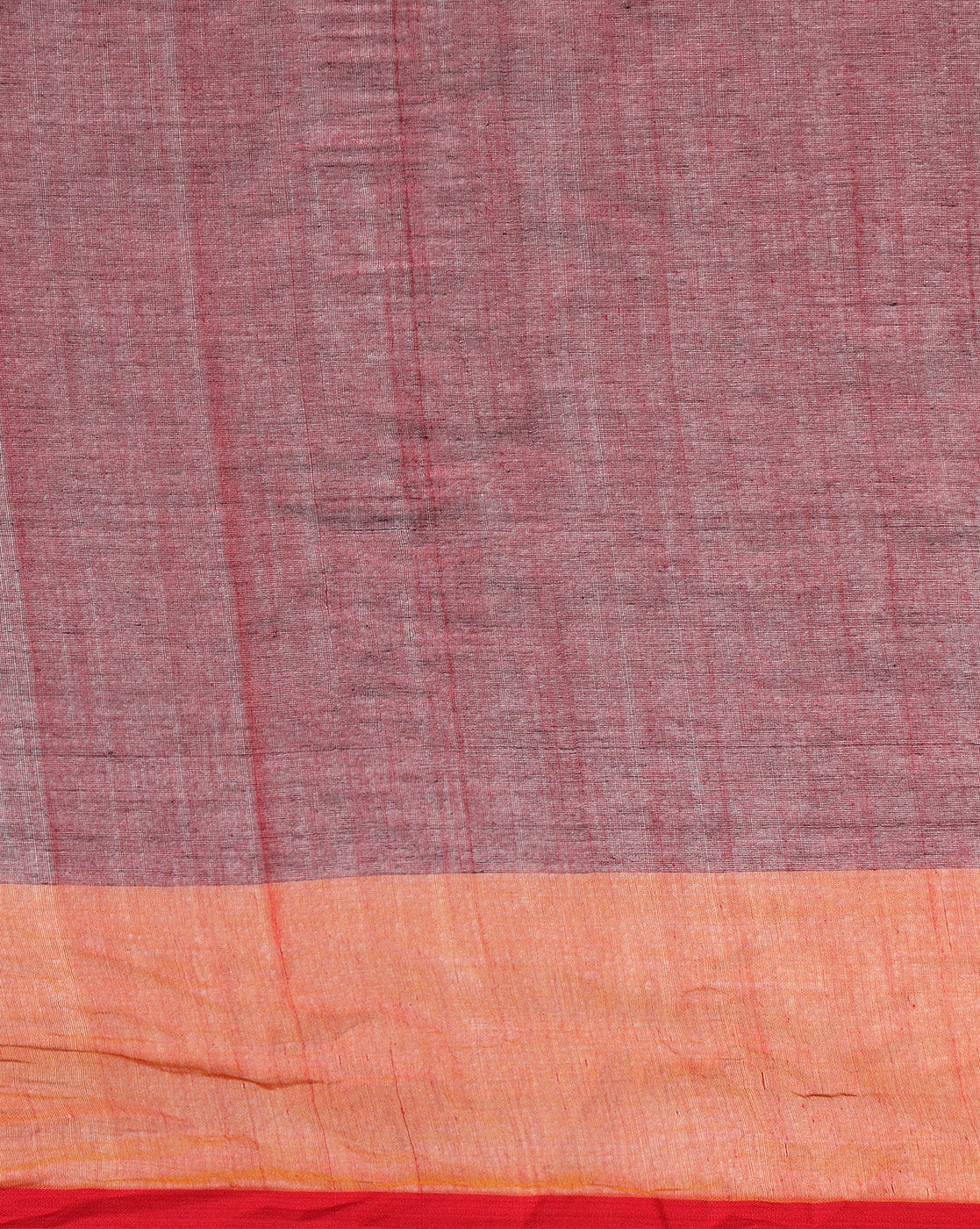 Maroon-Gray Handloom Color Block Cotton Saree