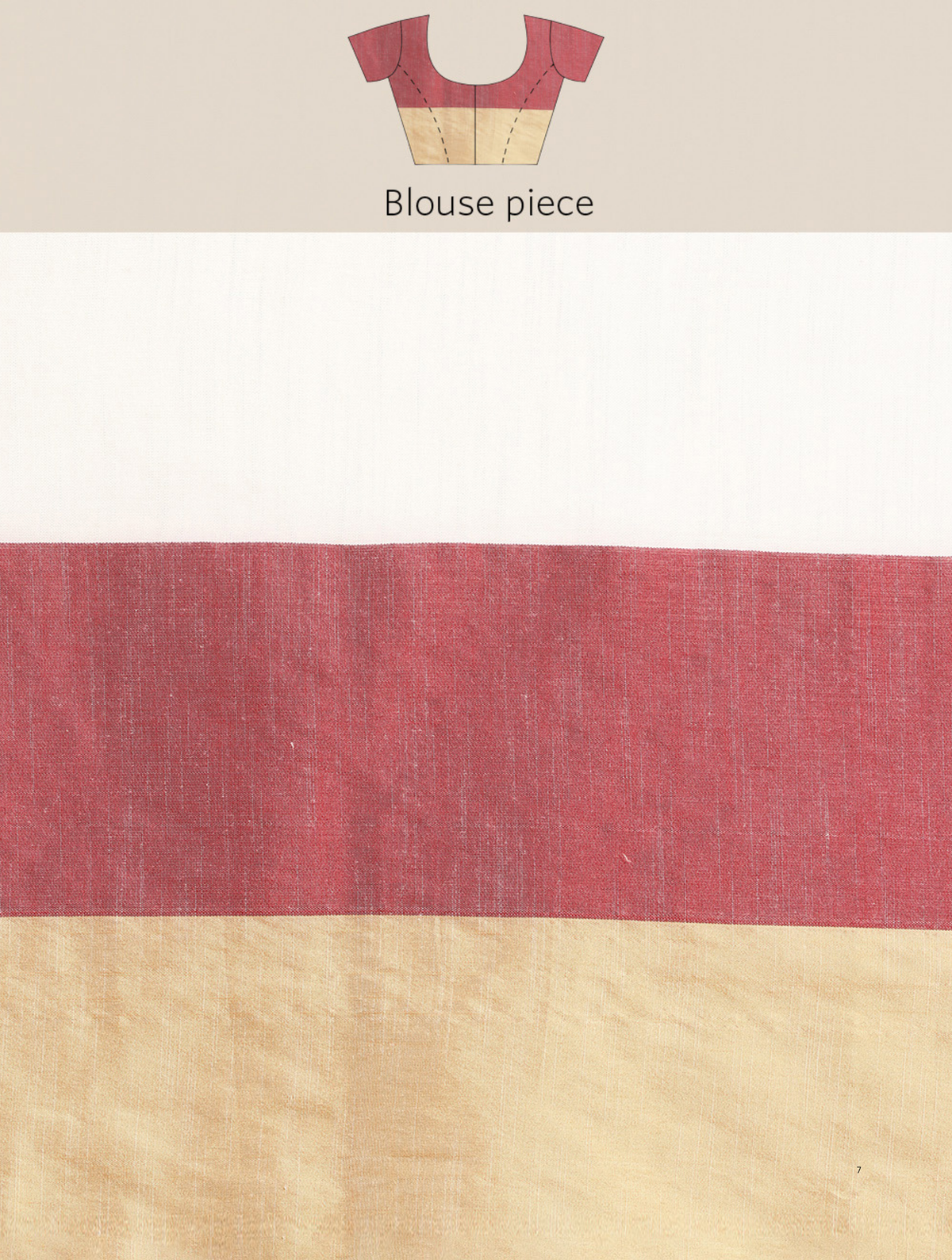 Colorblock Pure Cotton Saree with Blouse piece | SHOBITAM
