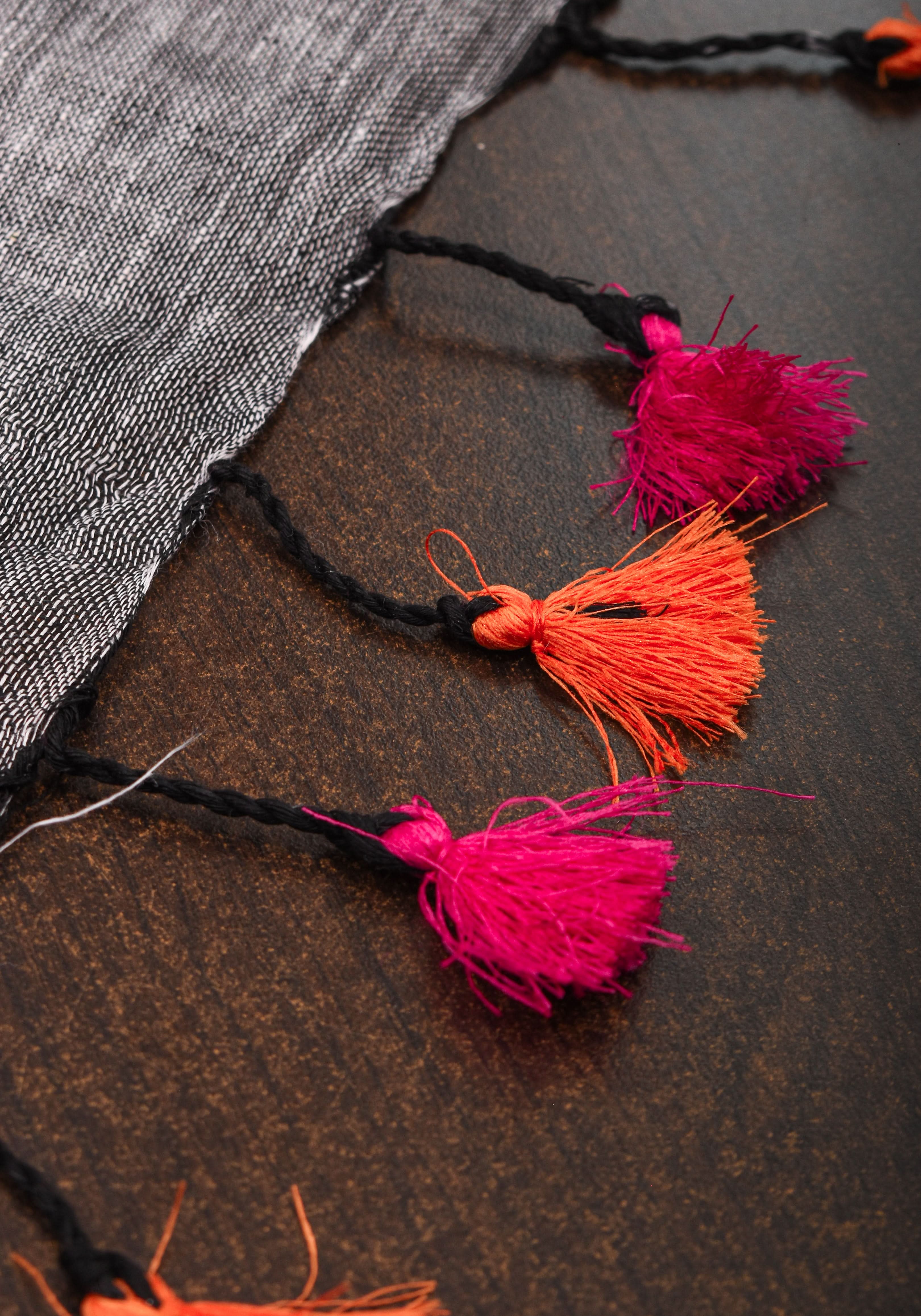 Linen by Linen Saree in Gray with Ganga Jamuna Borders | Shobitam