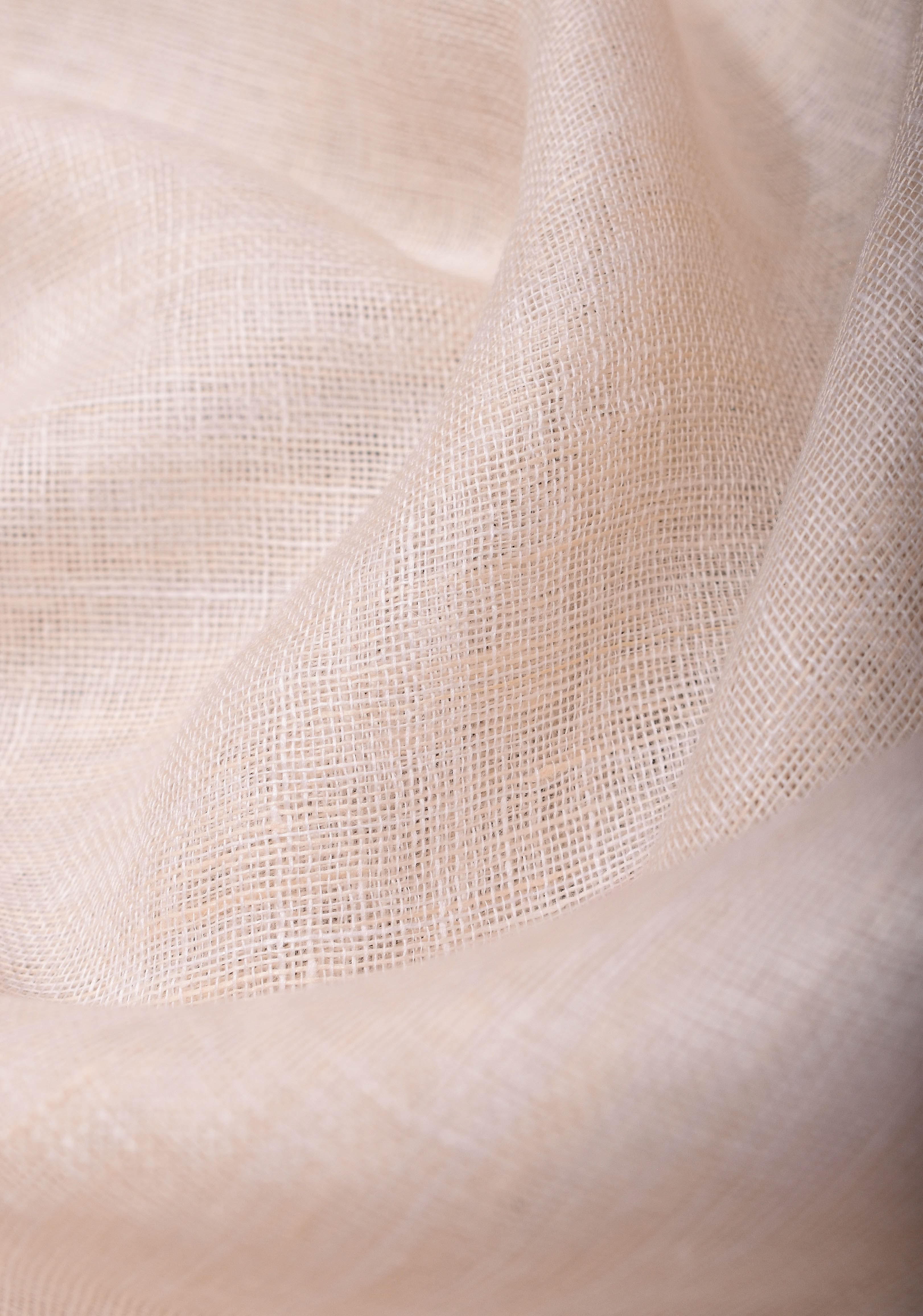 Chalk White Linen Saree with Ganga Jamuna Borders | Shobitam Saree