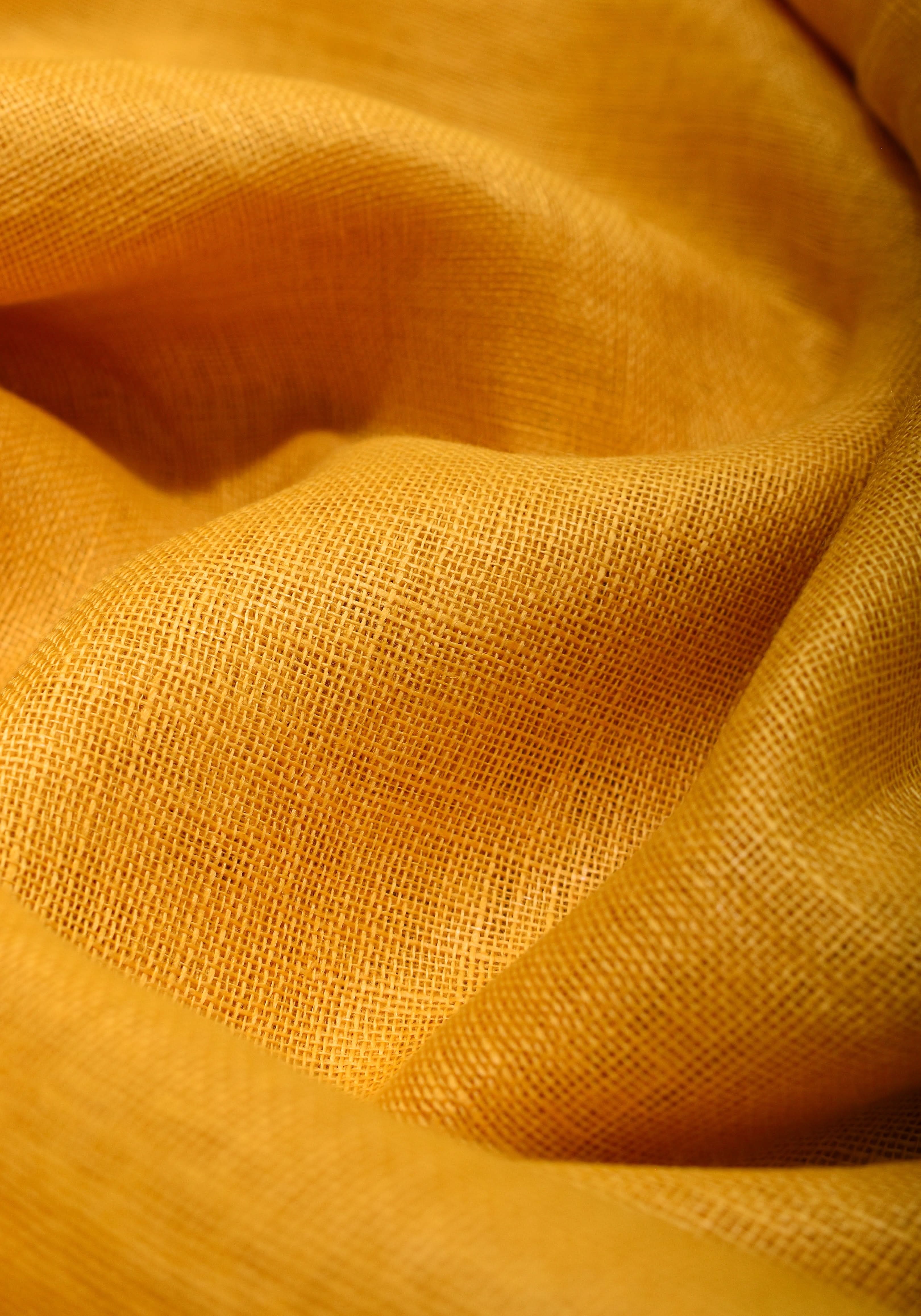 PREORDER: Yellow and Bright Pink Wide Border Linen by Linen Saree