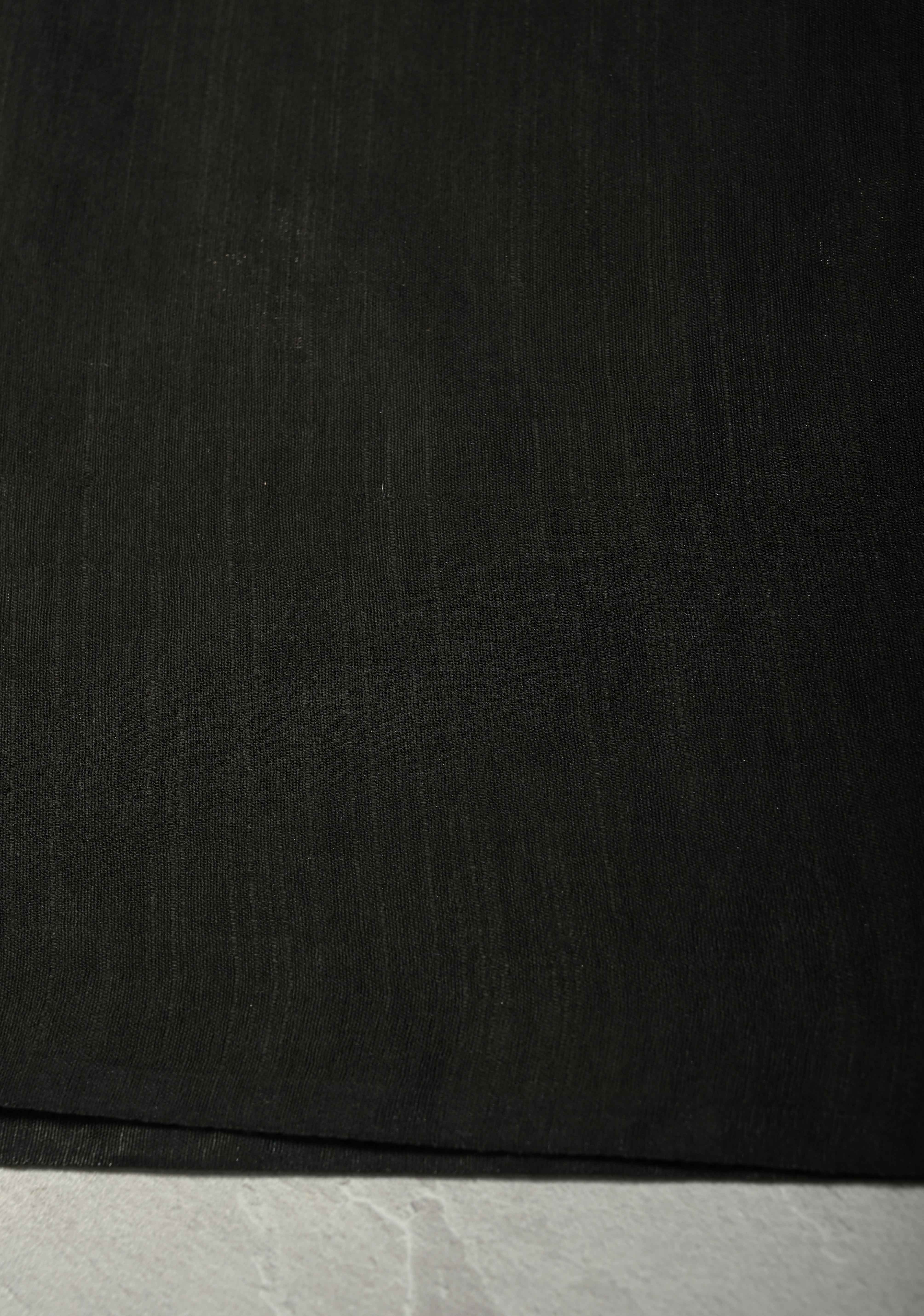 Black Borderless Semi Tussar Tissue Saree with Thread and Zari Buttas