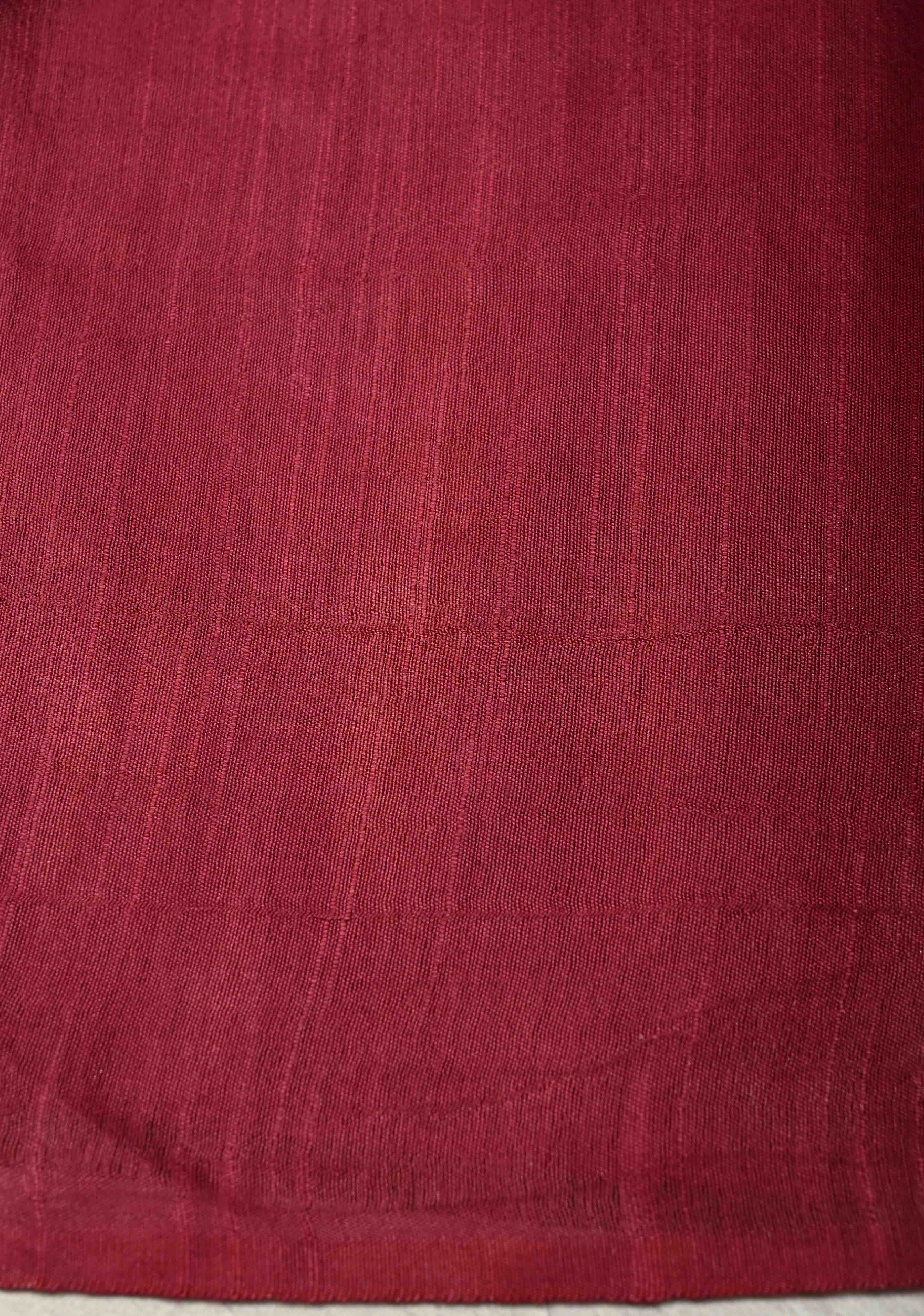 Sap Green Borderless Semi Tussar Saree with Thread Stripes-Buttas and Contrast Pallu | Shobitam