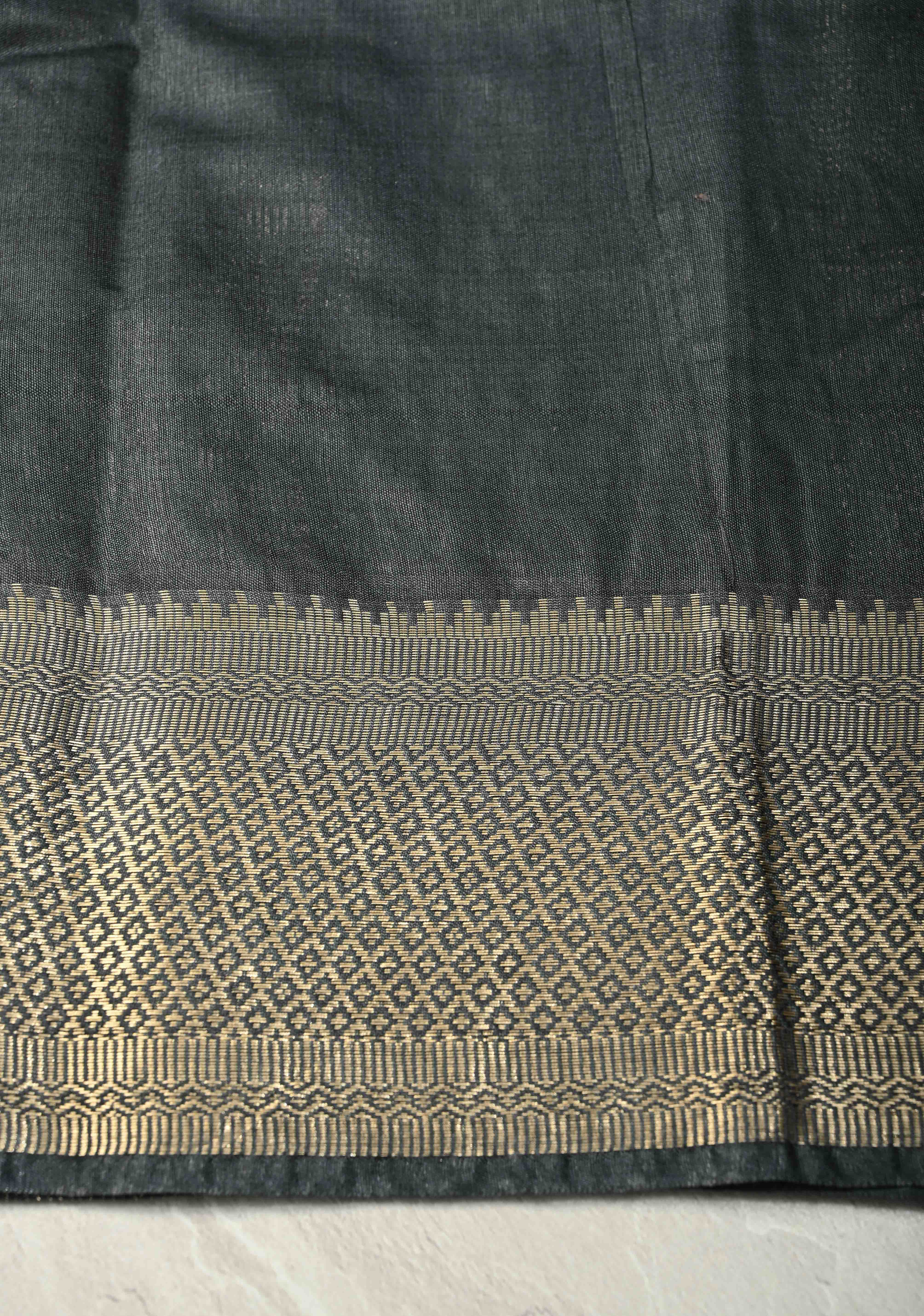 Pink Semi Tussar Saree with Zari Polka Dots and Contrast Zari Border | Shobitam