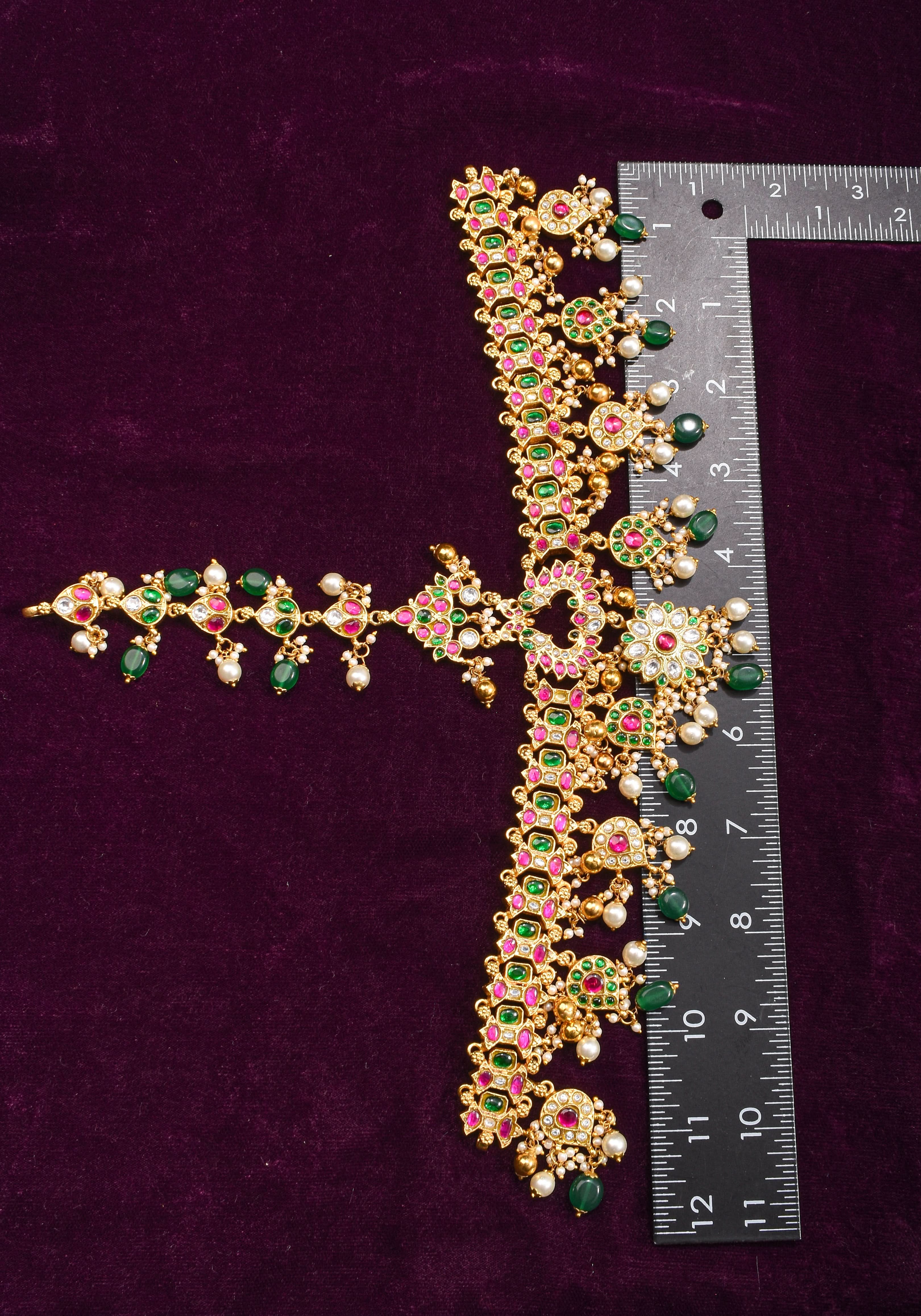 Jadau Maang Tika Ahmedabadi Kundan Hair Ornament | SHOBITAM