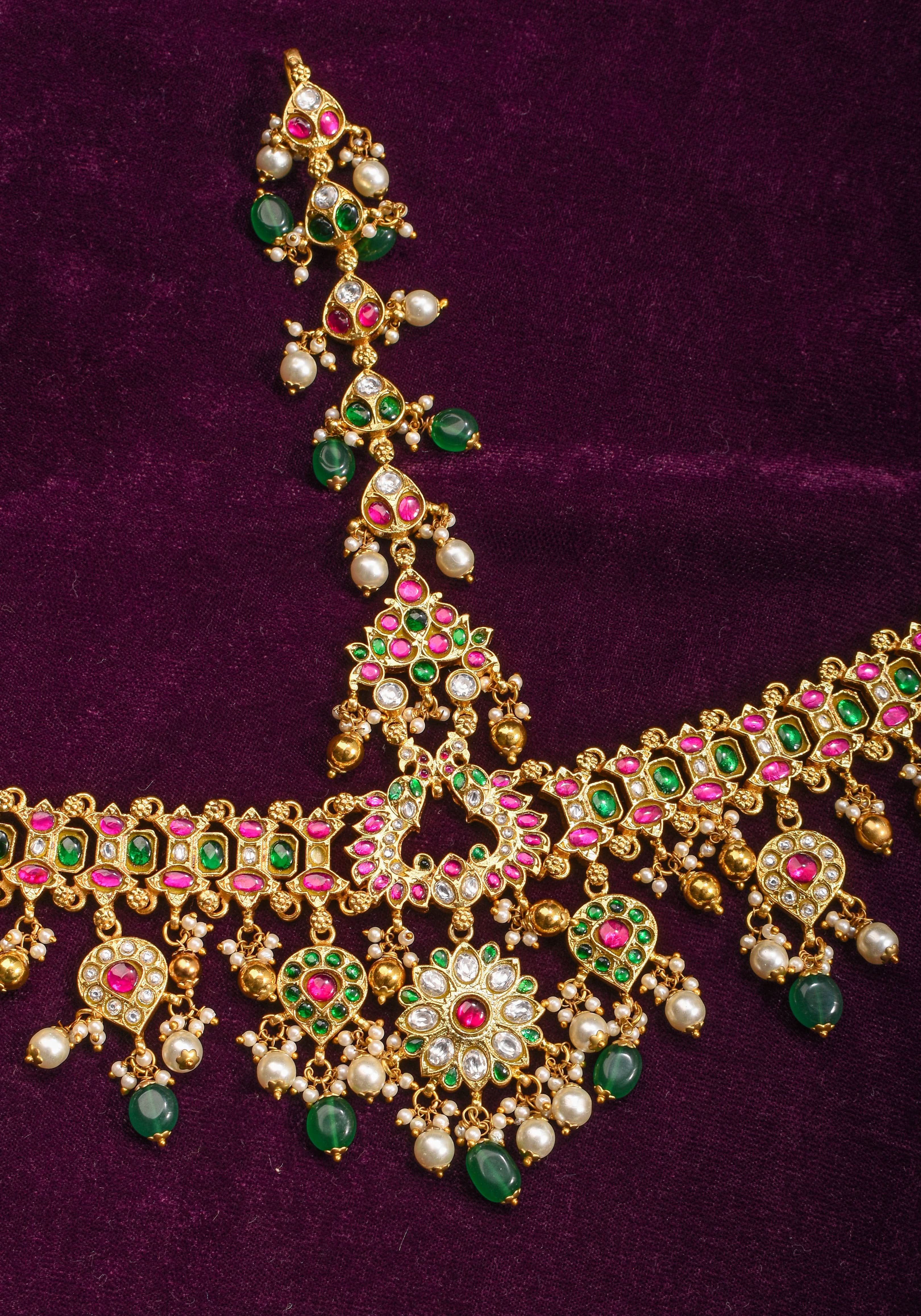 Jadau Maang Tika Ahmedabadi Kundan Hair Ornament | SHOBITAM