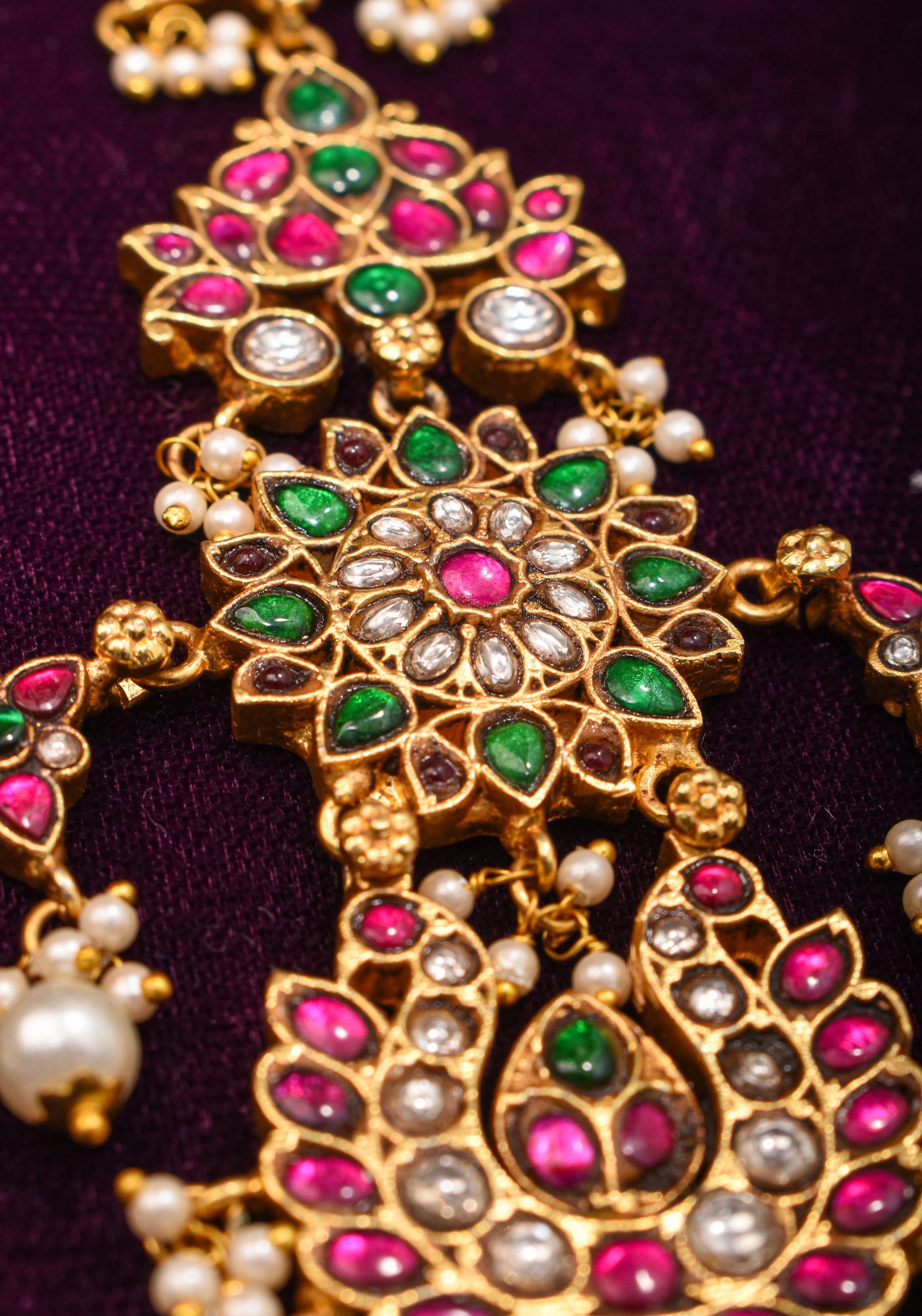 Maang Tika and Sheeshphool Ahmedabadi Kundan Hair Ornament | SHOBITAM