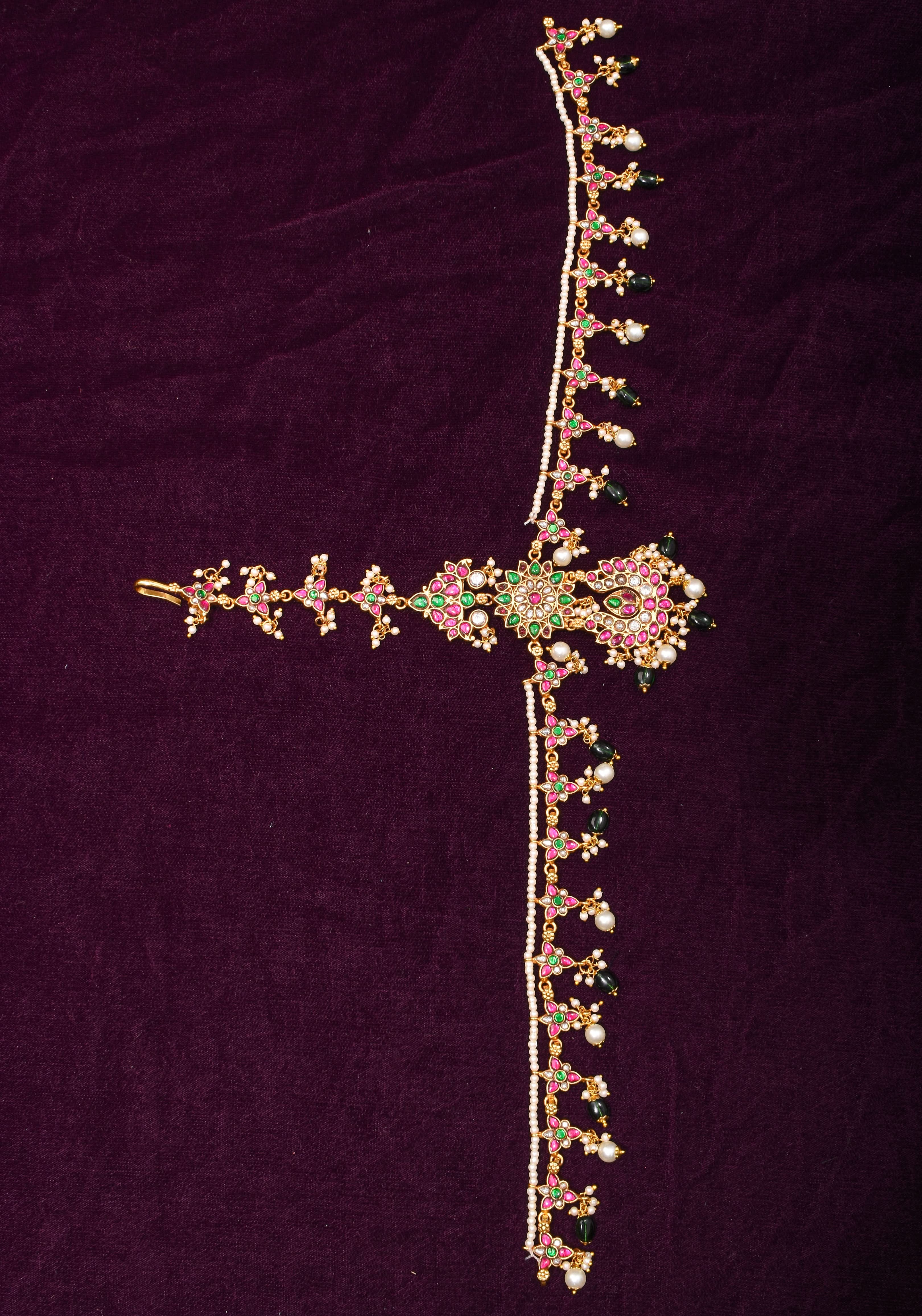 Maang Tika and Sheeshphool Ahmedabadi Kundan Hair Ornament | SHOBITAM