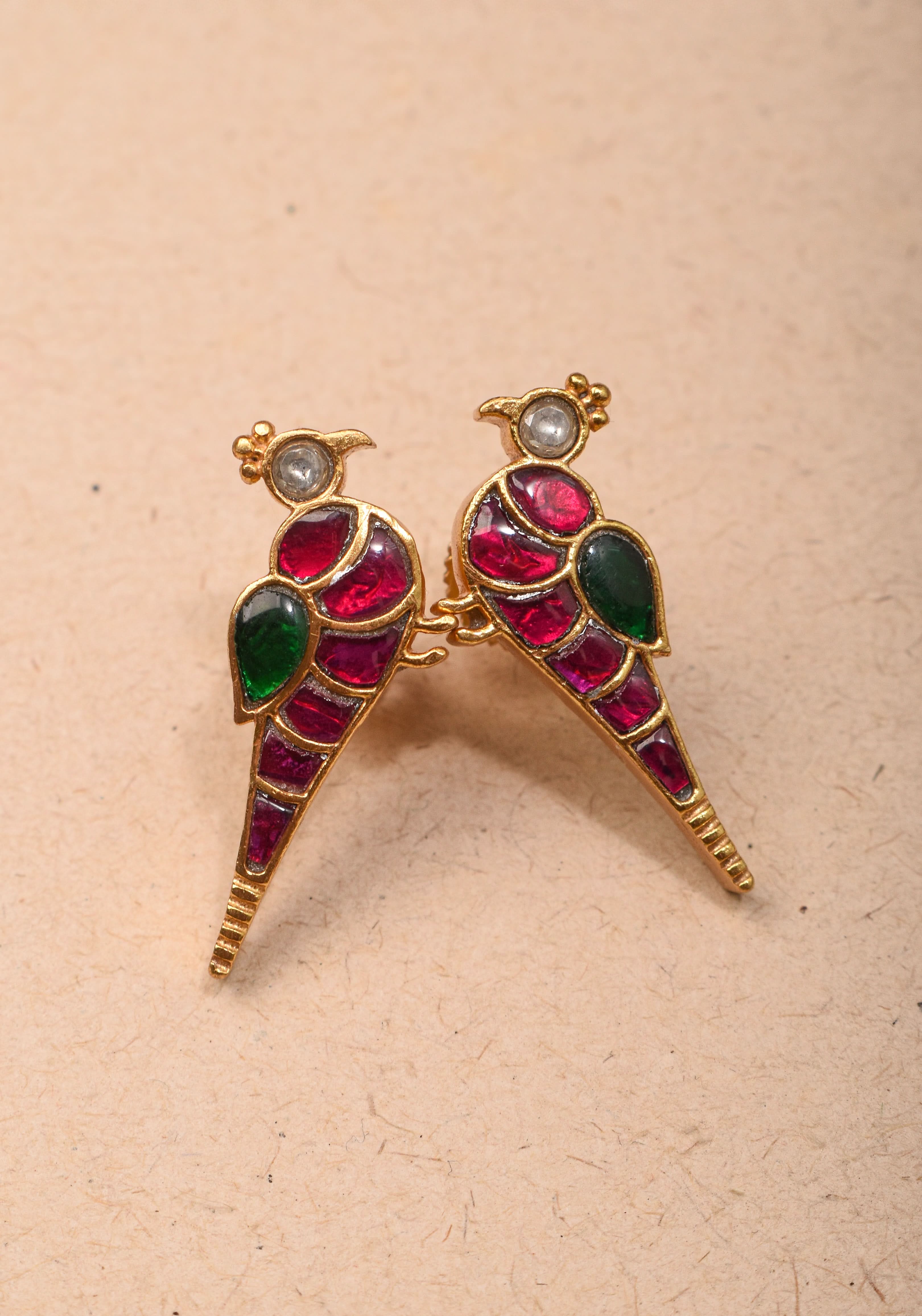 Peacock Choker Set With Kundan Stone in Black Thread And Matching Earrings | SHOBITAM