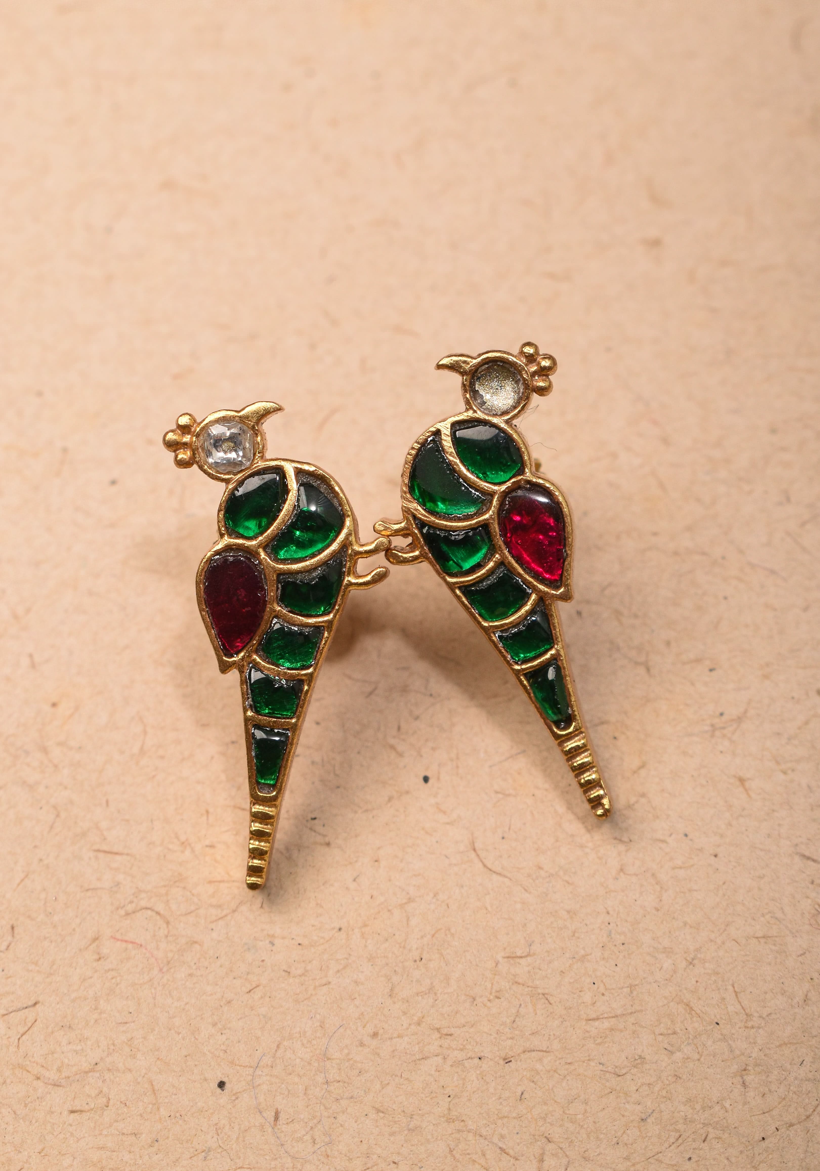 Peacock Choker Set With Kundan Stone in Black Thread And Matching Earrings | Shobitam