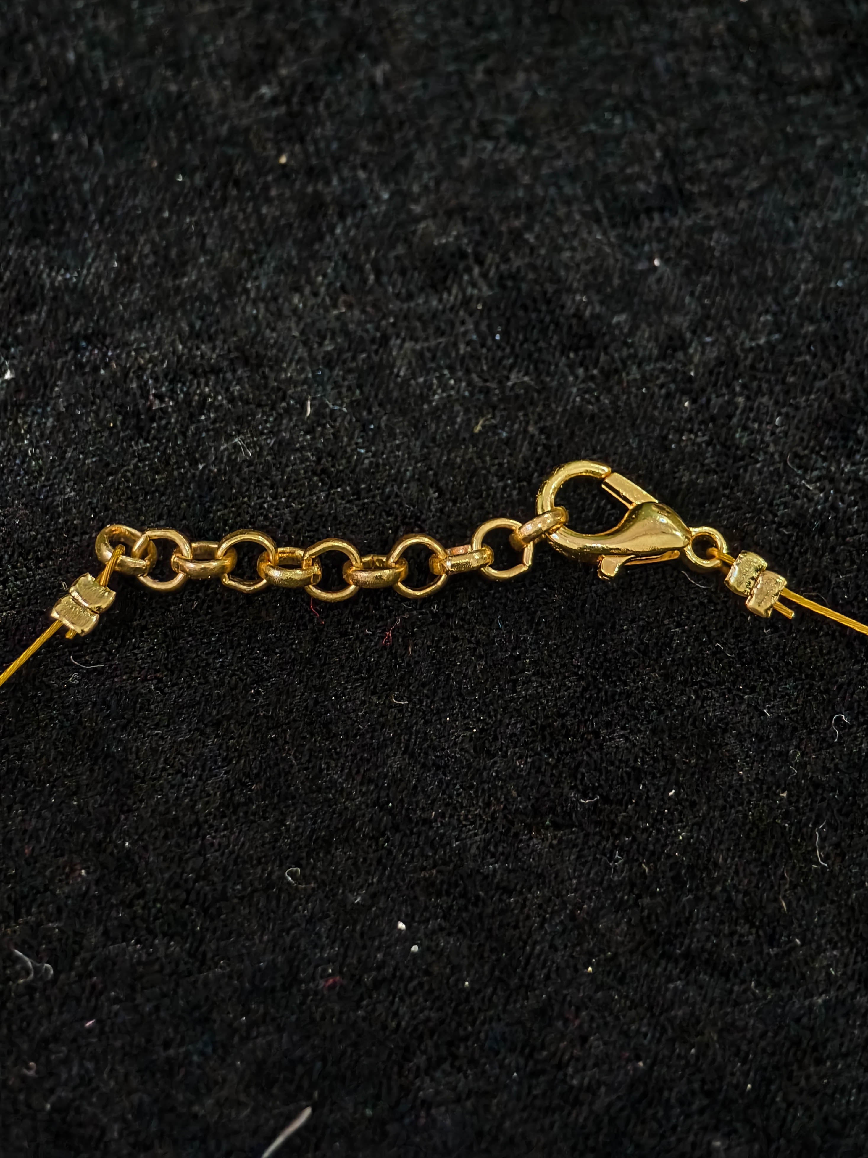Invisible wire chain with Green Jadau Lotus Pendant | SHOBITAM