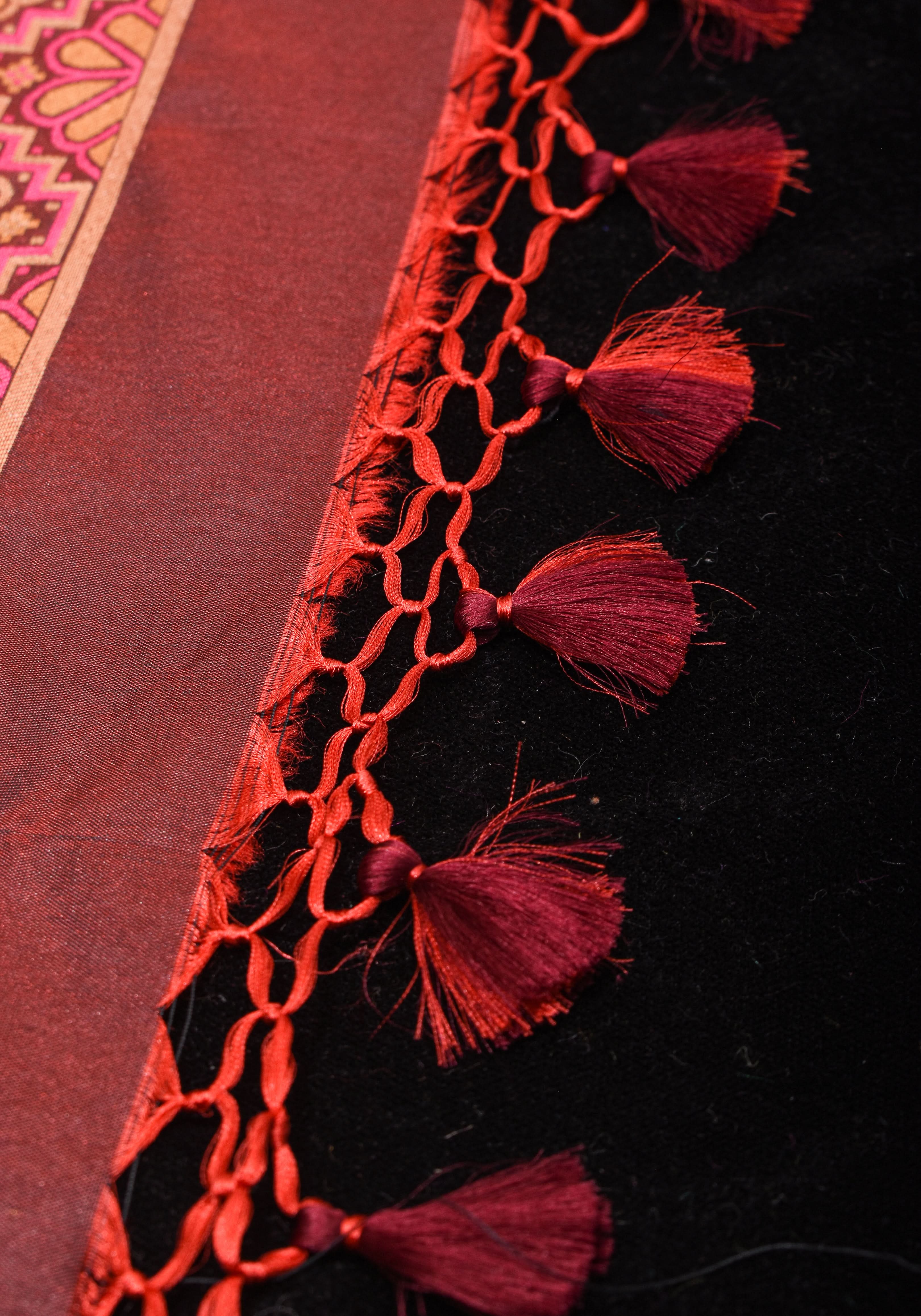 Exquisite Brown Semi Silk Saree with Patola Ikkat Meenakari Zari Border and Pallu | Shobitam
