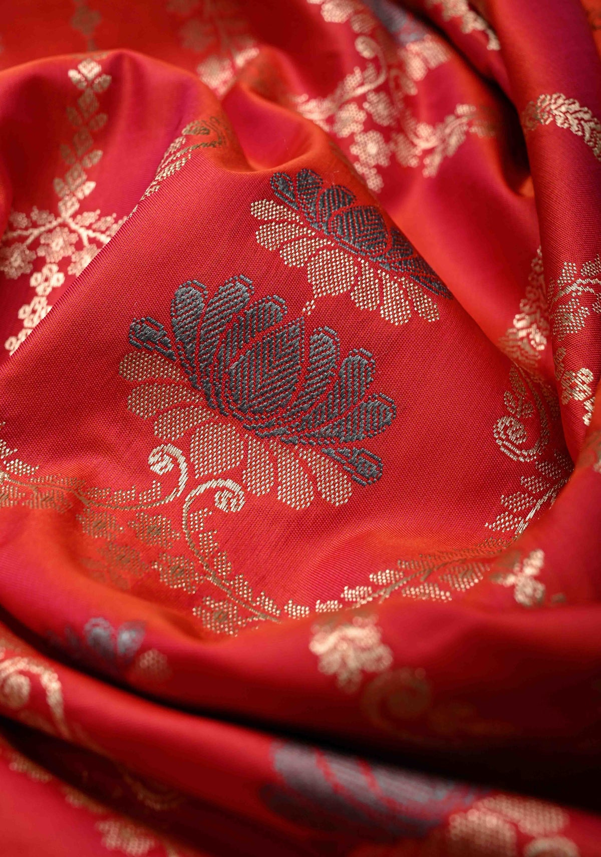 Pink Orange  Dual Tone Meenakari Detailing on Banarasi Semi Mashru Silk Saree With Floral jaal Brocade and Zari Border | SHOBITAM