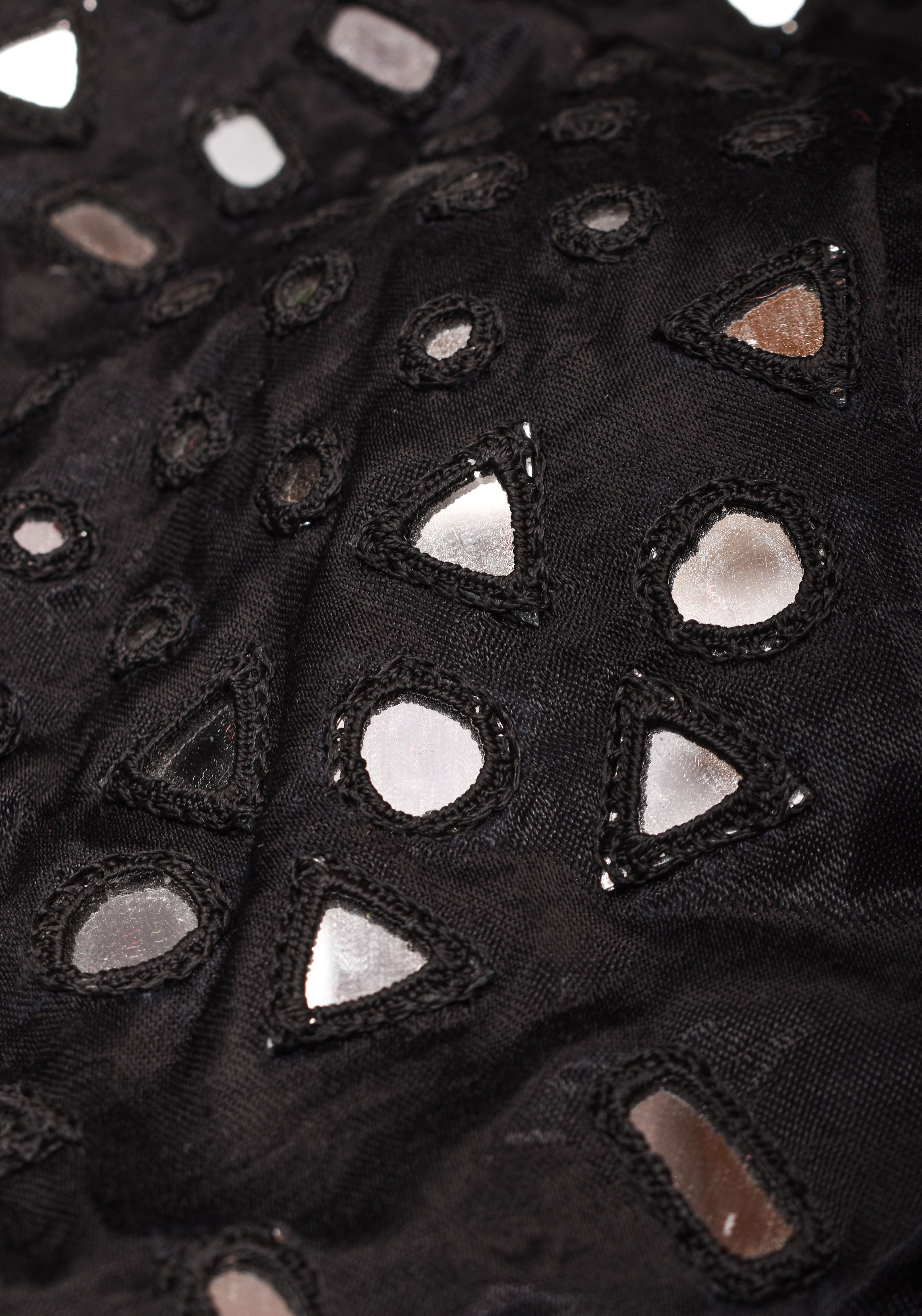 Made To Order: Black Mirror Embroidery blouse, Customizable | Shobitam