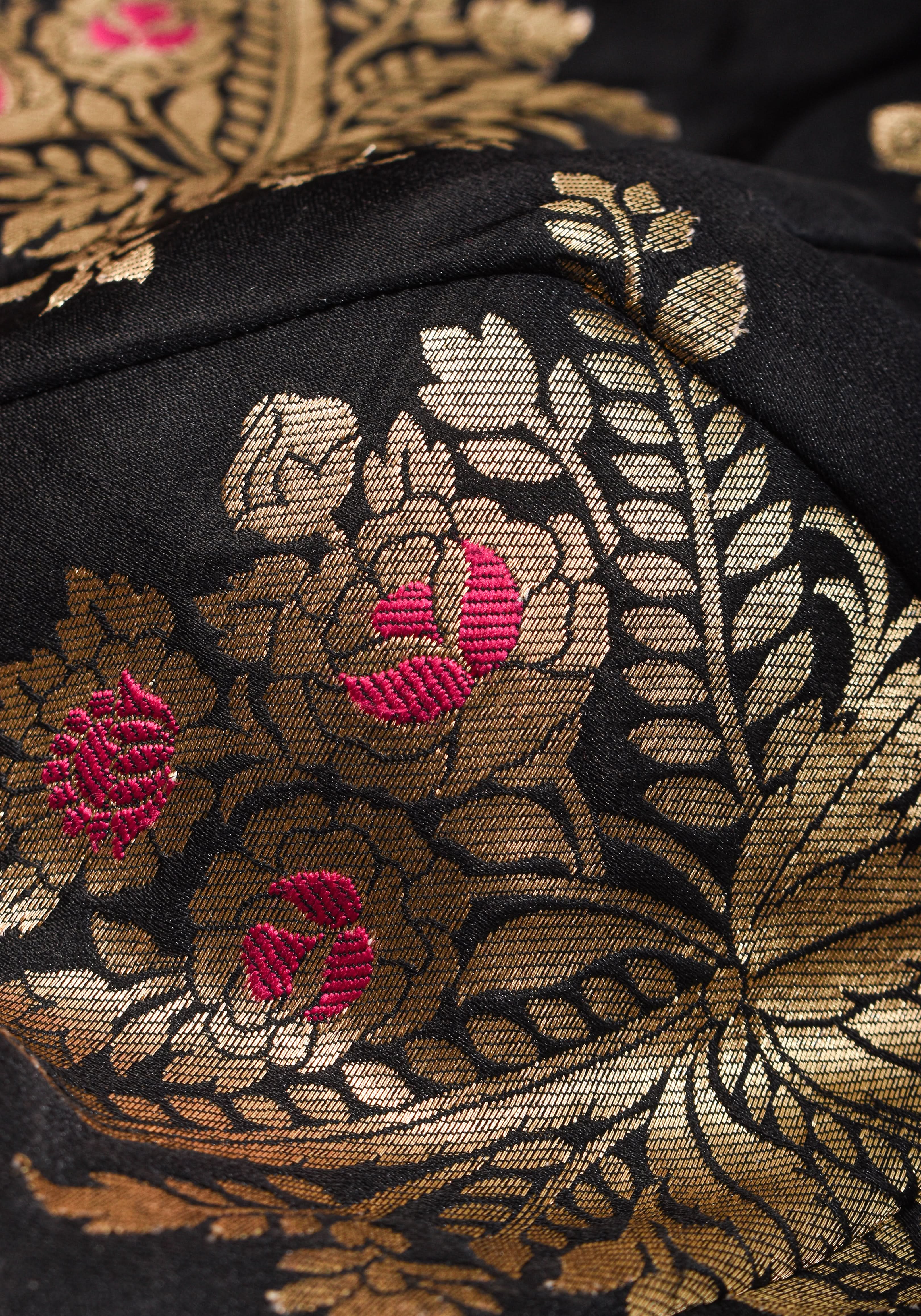 Black Meenakari halter neck mix and match blouse for saree, Made to Order | Shobitam