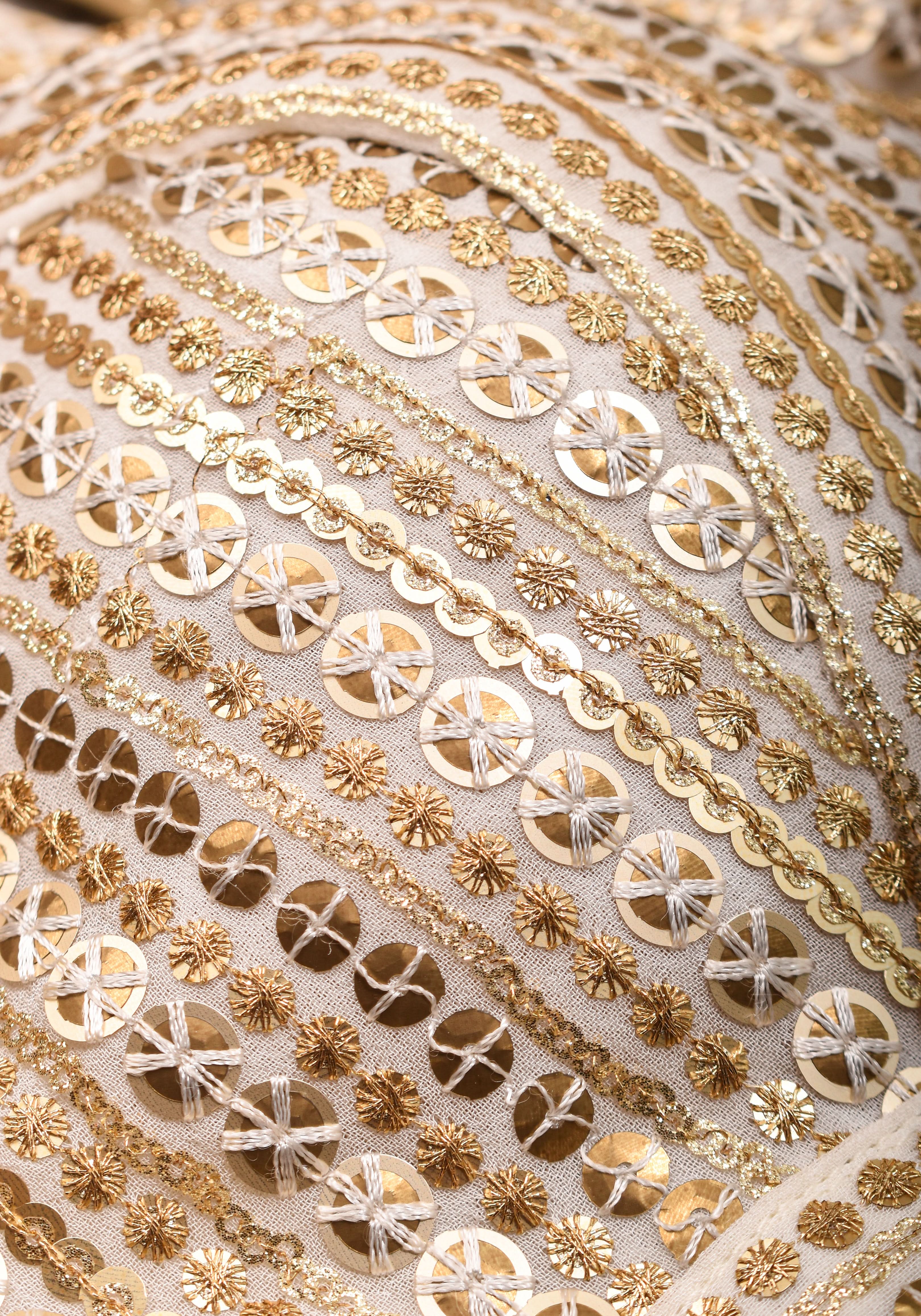 3 Tone sequins, Curved V  sleeveless blouse, sleeve option possible, Made to Order | Shobitam