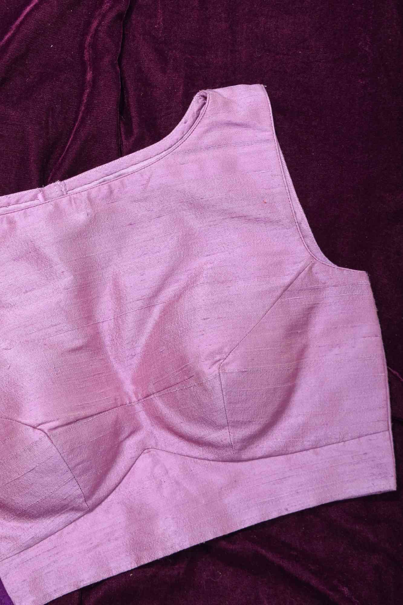 Two Color Pure Raw Sik One Side Ruffle Sleeve Blouse, Made to Order