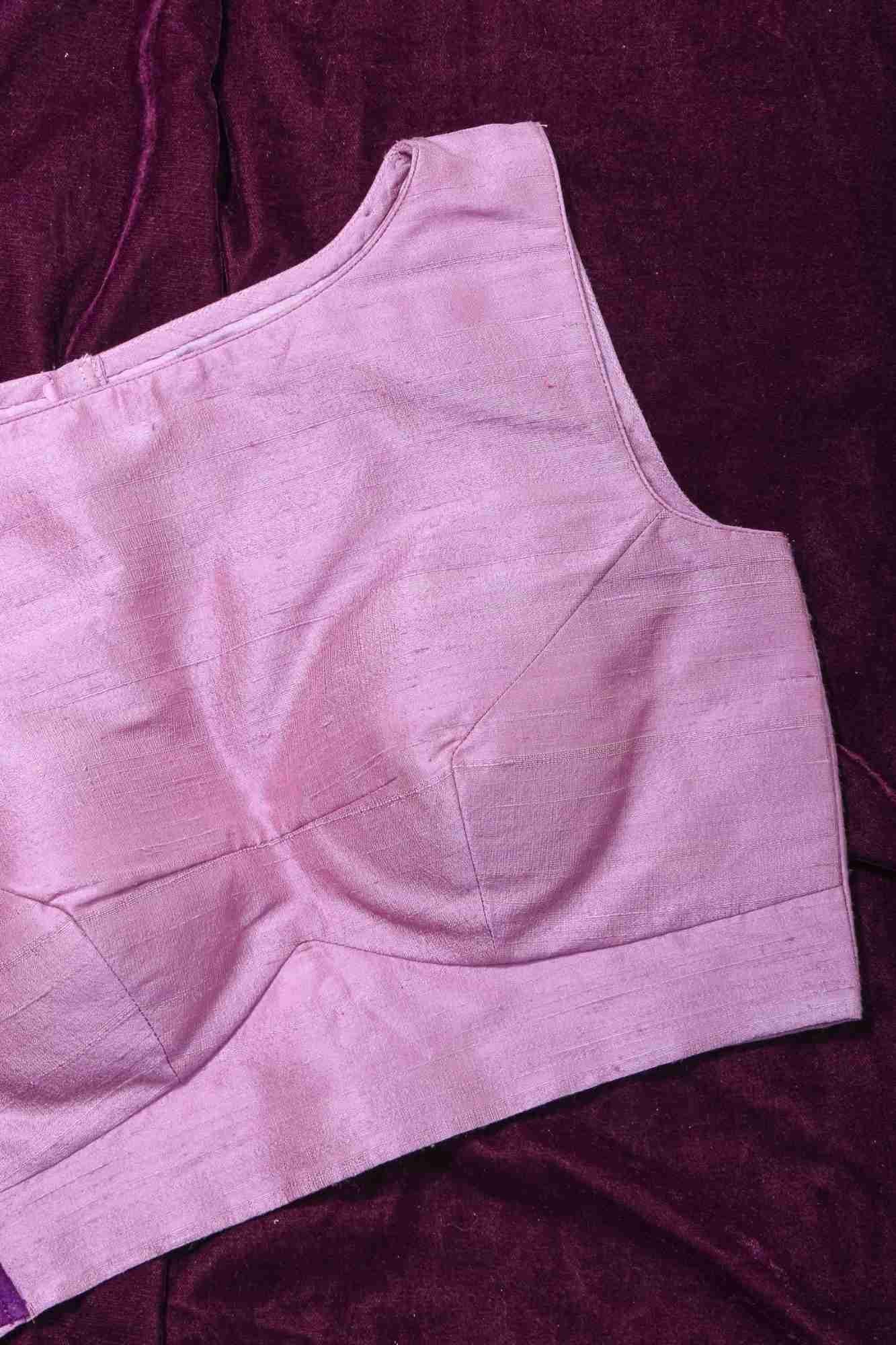 Two Color Pure Raw Sik One Side Ruffle Sleeve Blouse, Made to Order