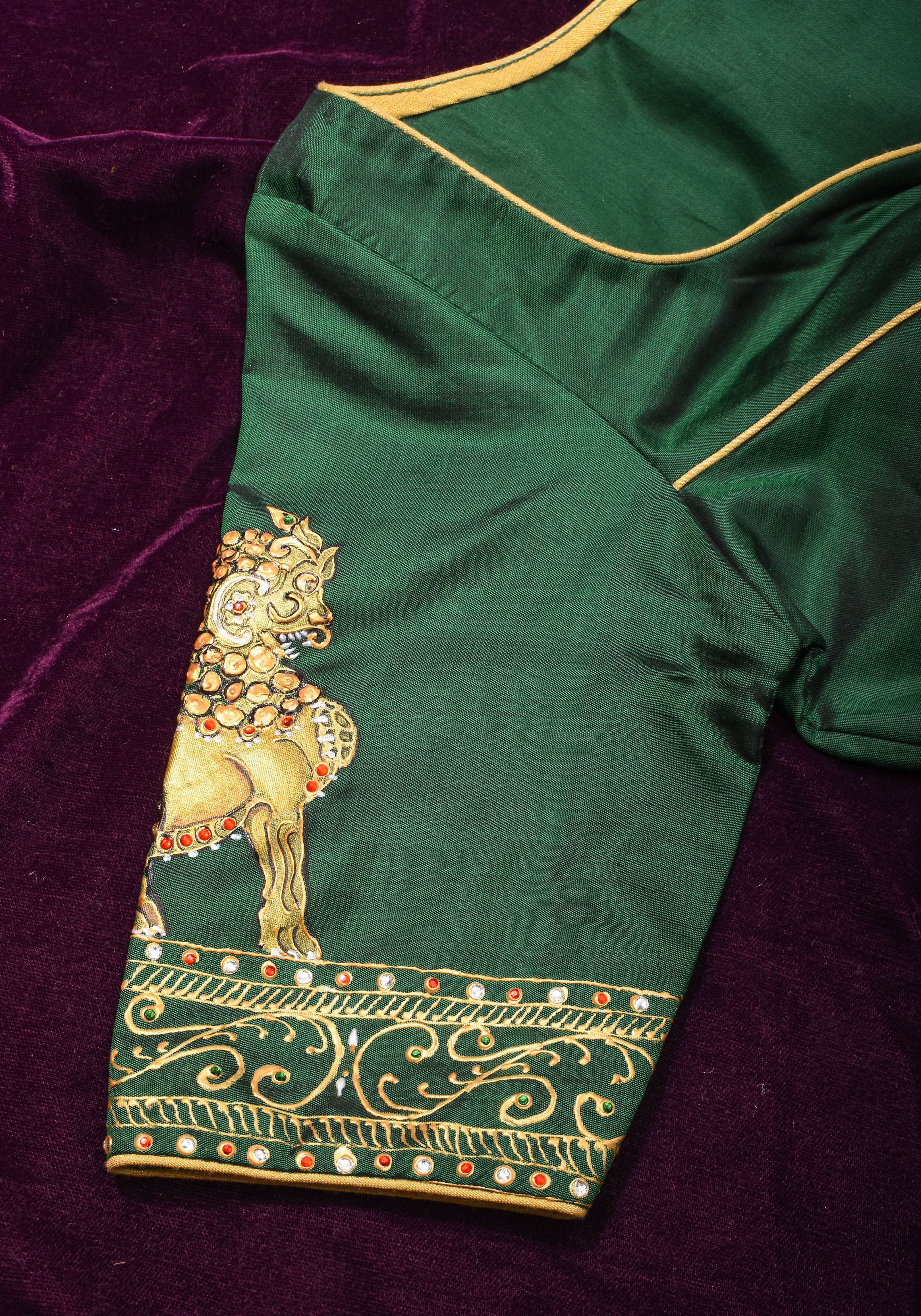 Tanjore Painting Annapakshi And Lion on Pure SIlk,  Made to Order | Shobitam