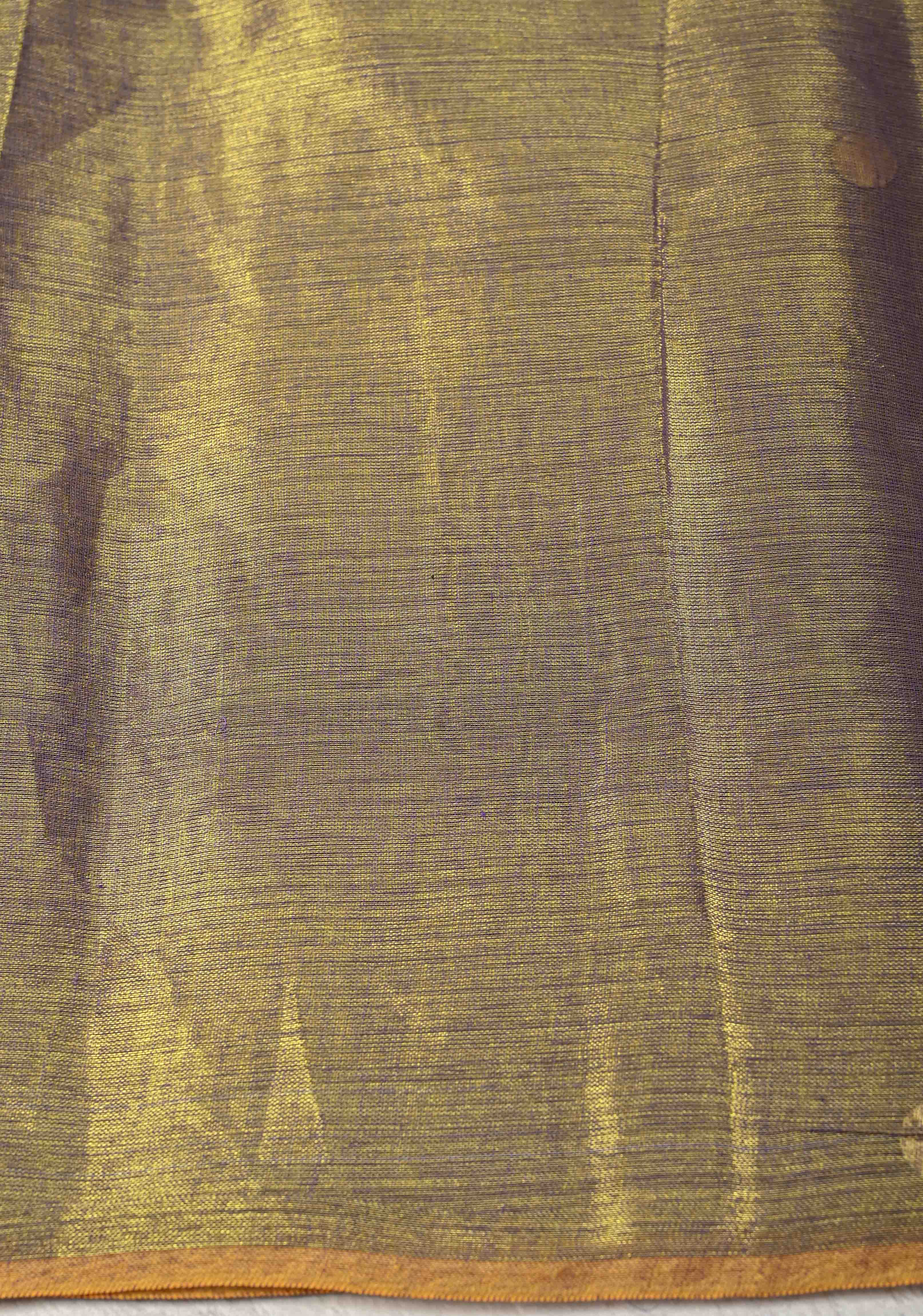Lime green and Lilac dual tone Tissue By Tissue saree With Tikki work and Long Tassels | Shobitam