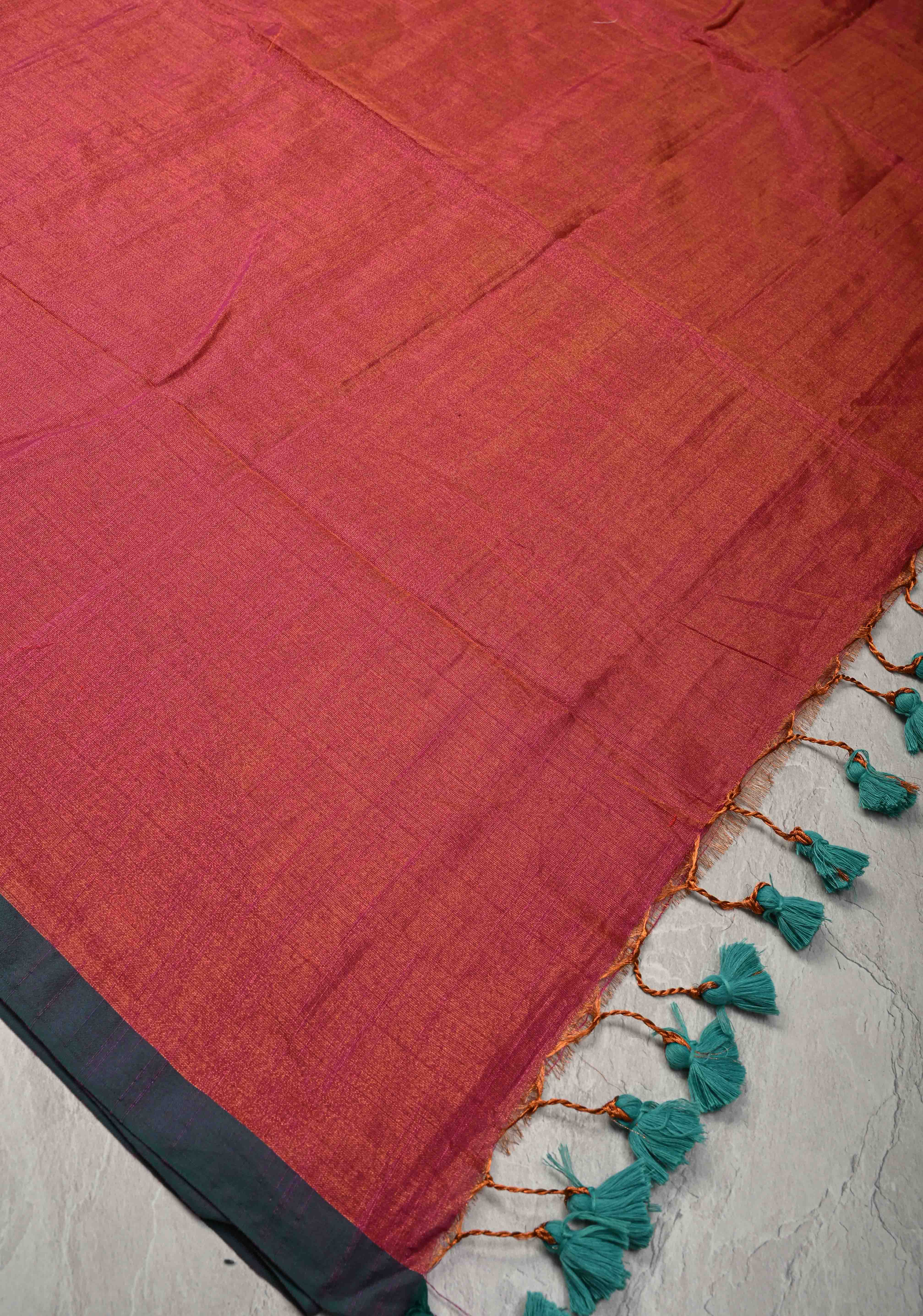 Pink Tissue by Tissue Saree with Minimal Borders | Shobitam