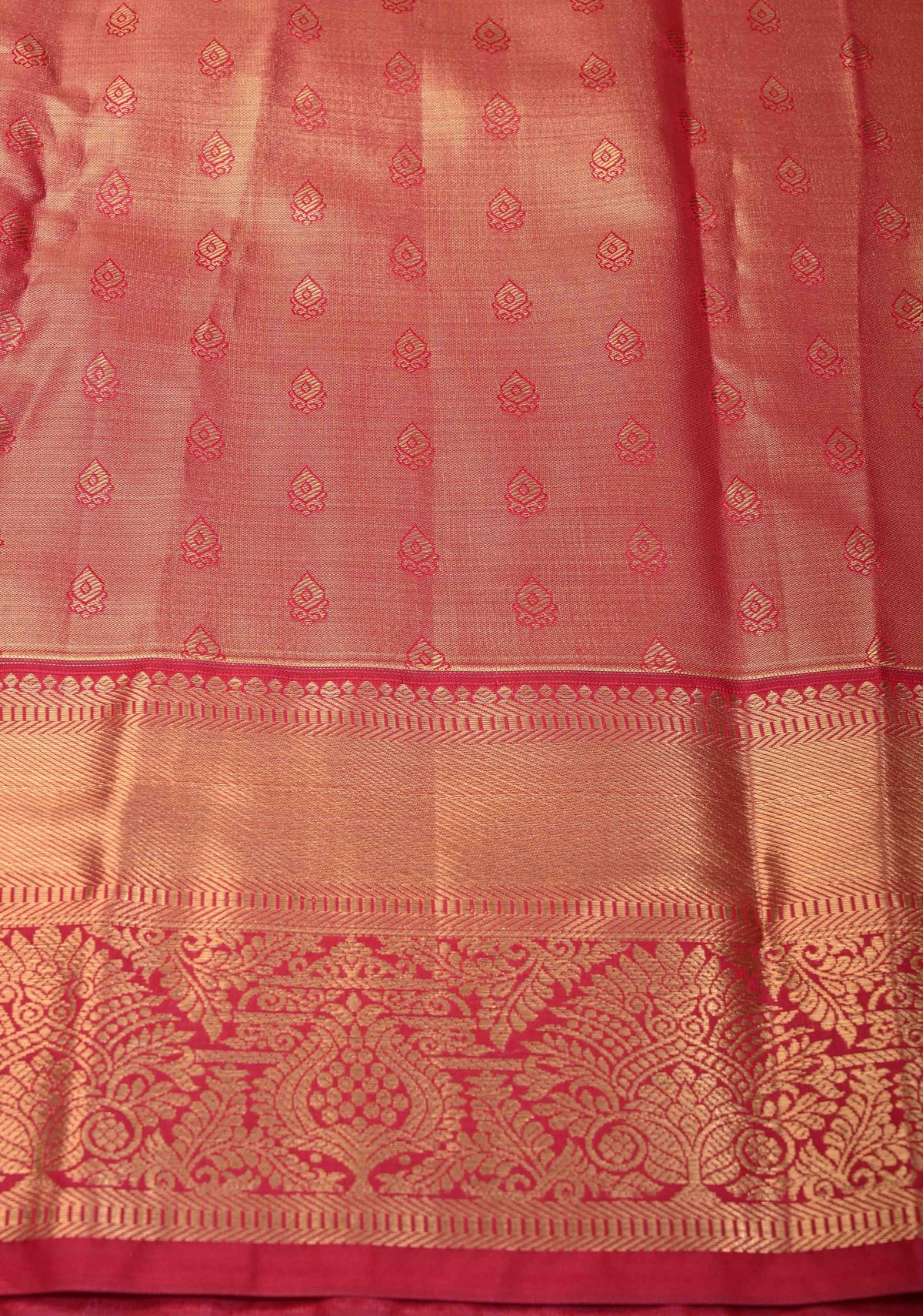 Blue Tissue Meenakari Semi Silk Saree in Kanchi Style with Moroccan Trellis Brocade Contrast Zari Border | SHOBITAM