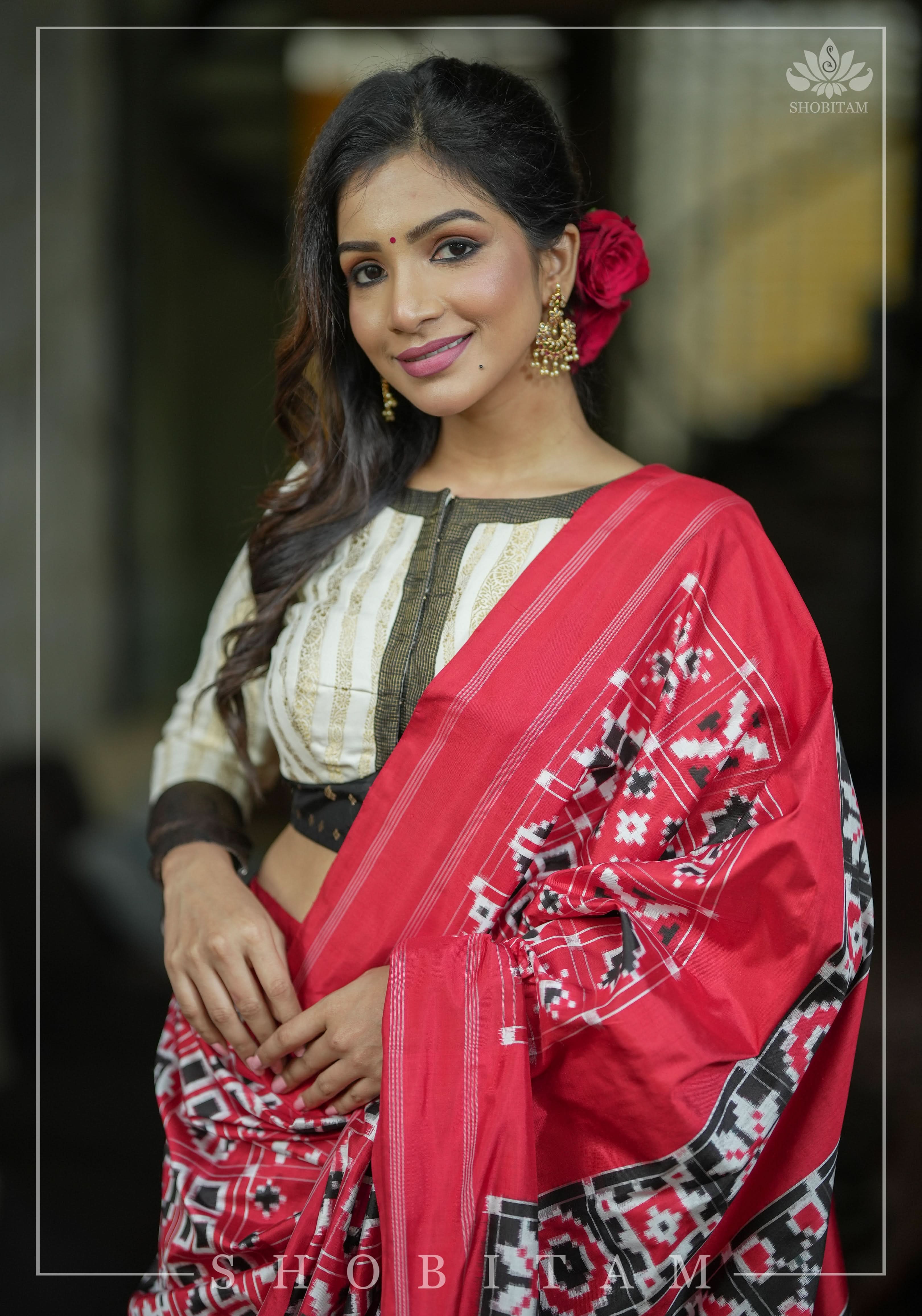 Ivory and Black Bandgala & Full sleeves blouse with Paisley Zardosi Hand embroidery, Made to Order | Shobitam