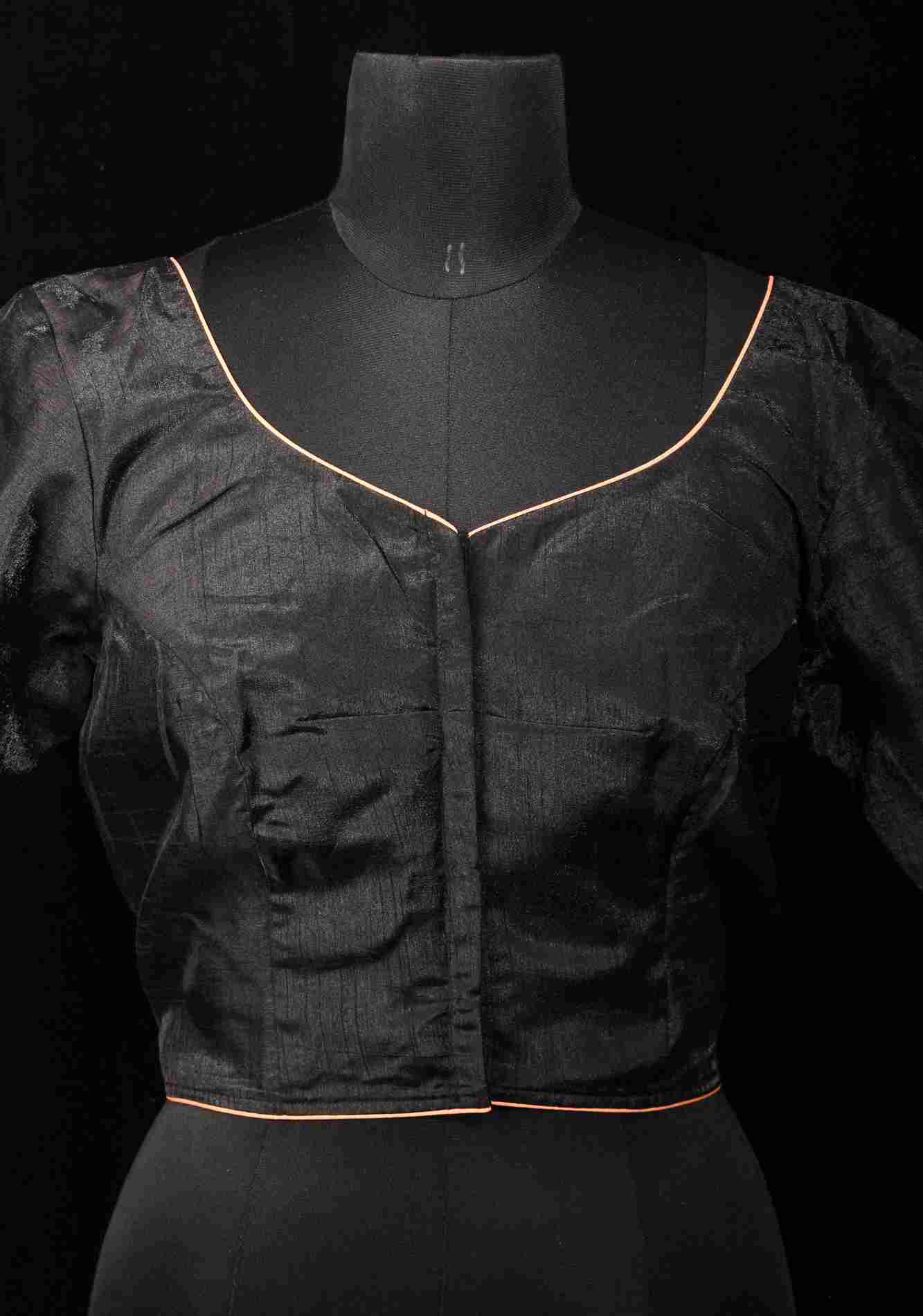 Size 40: Odishi Dancer Face Handpainting on Black Blouse