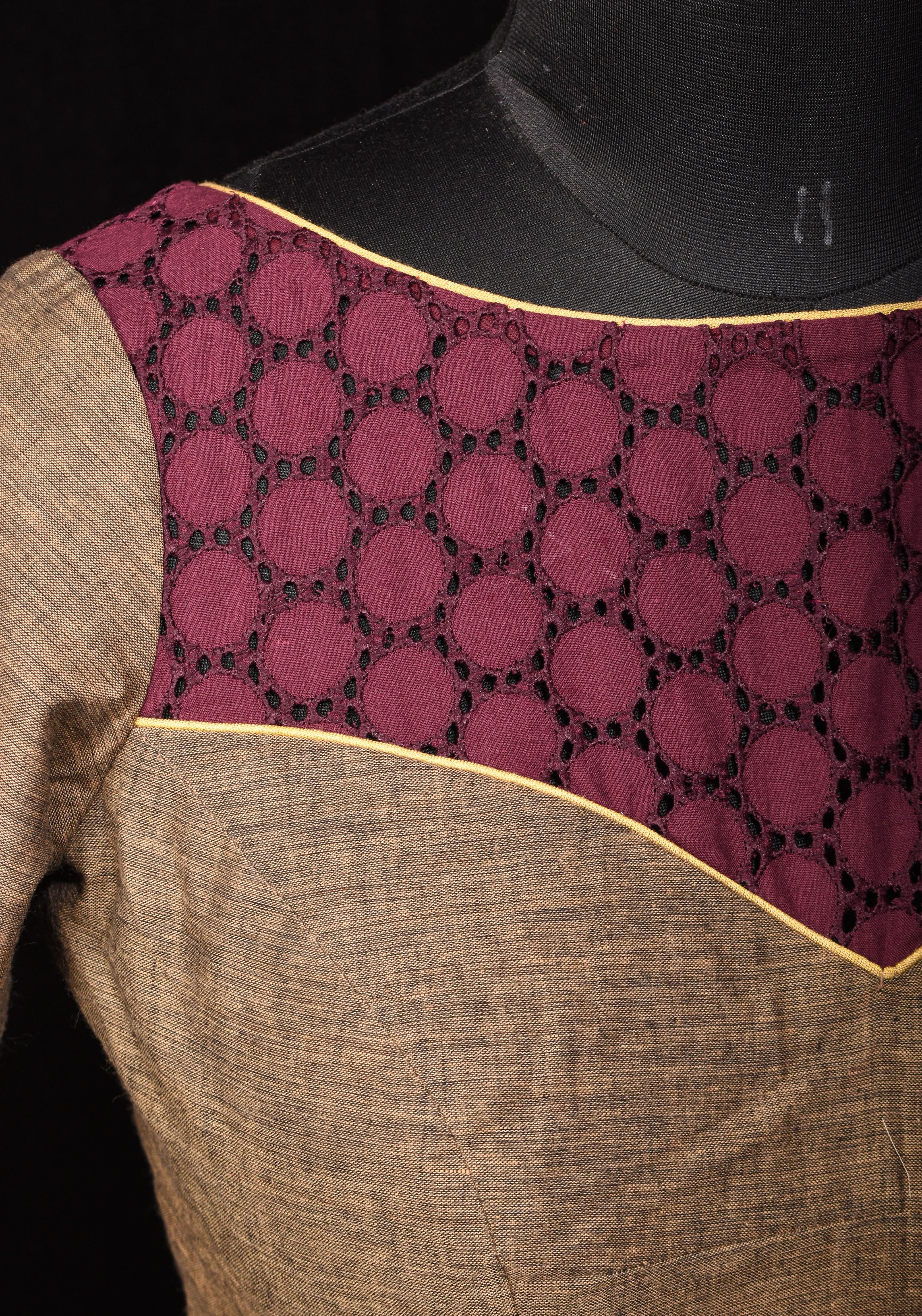 Made To Order: Mangalagiri Cotton and Hokoba yoke Panel blouse | Shobitam