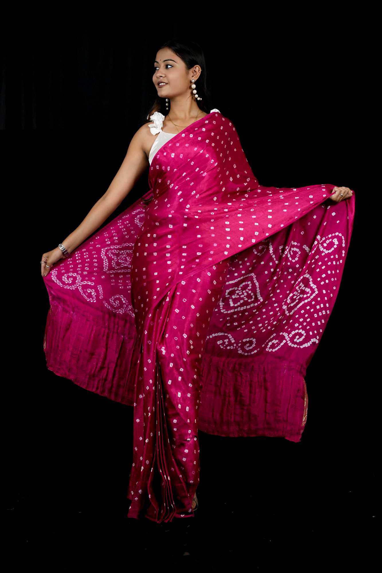 Beautiful Gaji Silk Gharchola Bandhani Ready To Wear Saree