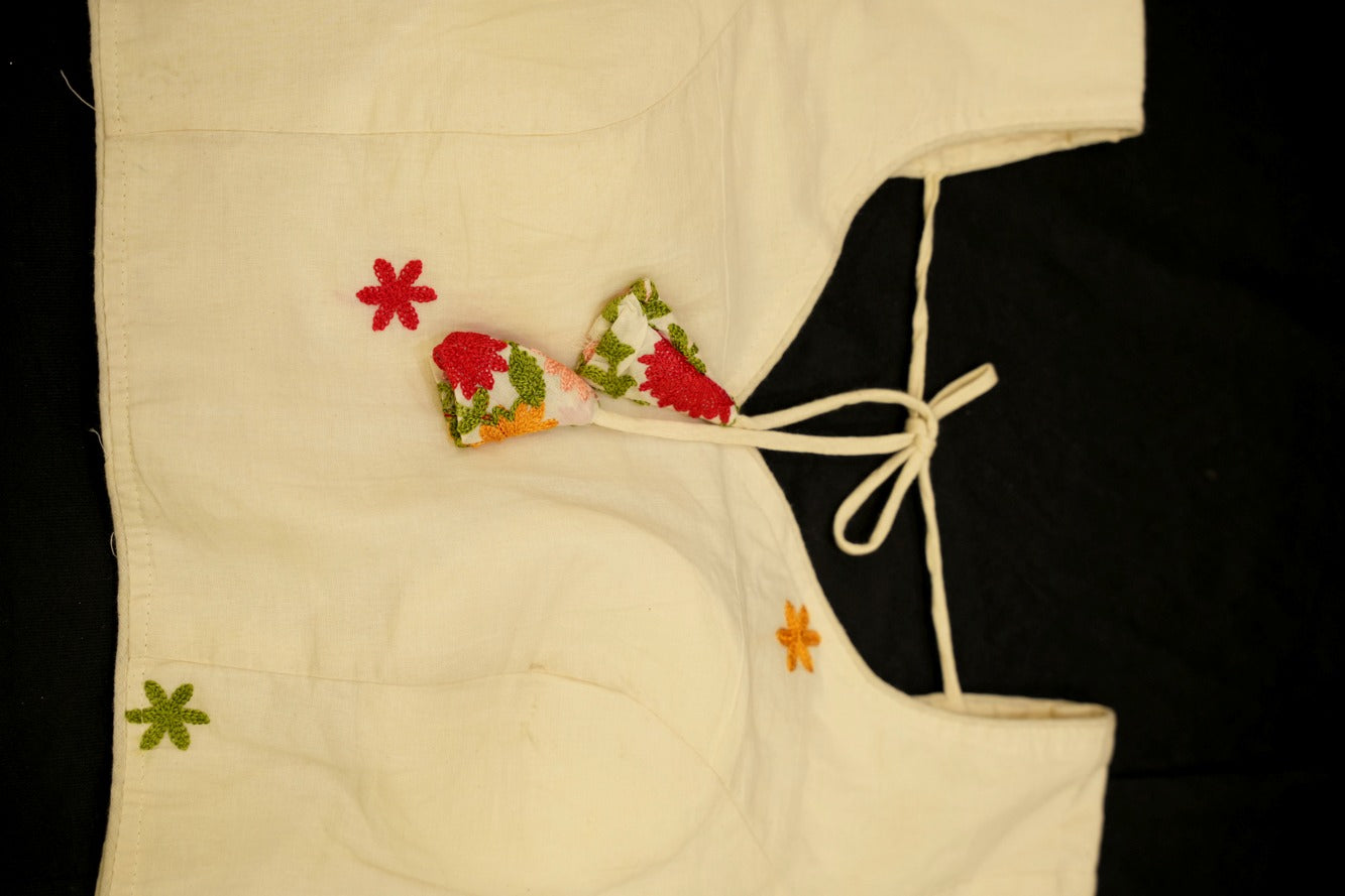 Multicolor Thread  Cotton Embroidered Blouse Piece