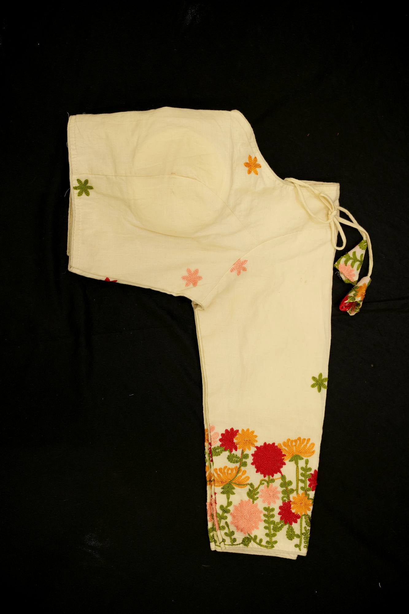 Multicolor Thread  Cotton Embroidered Blouse Piece