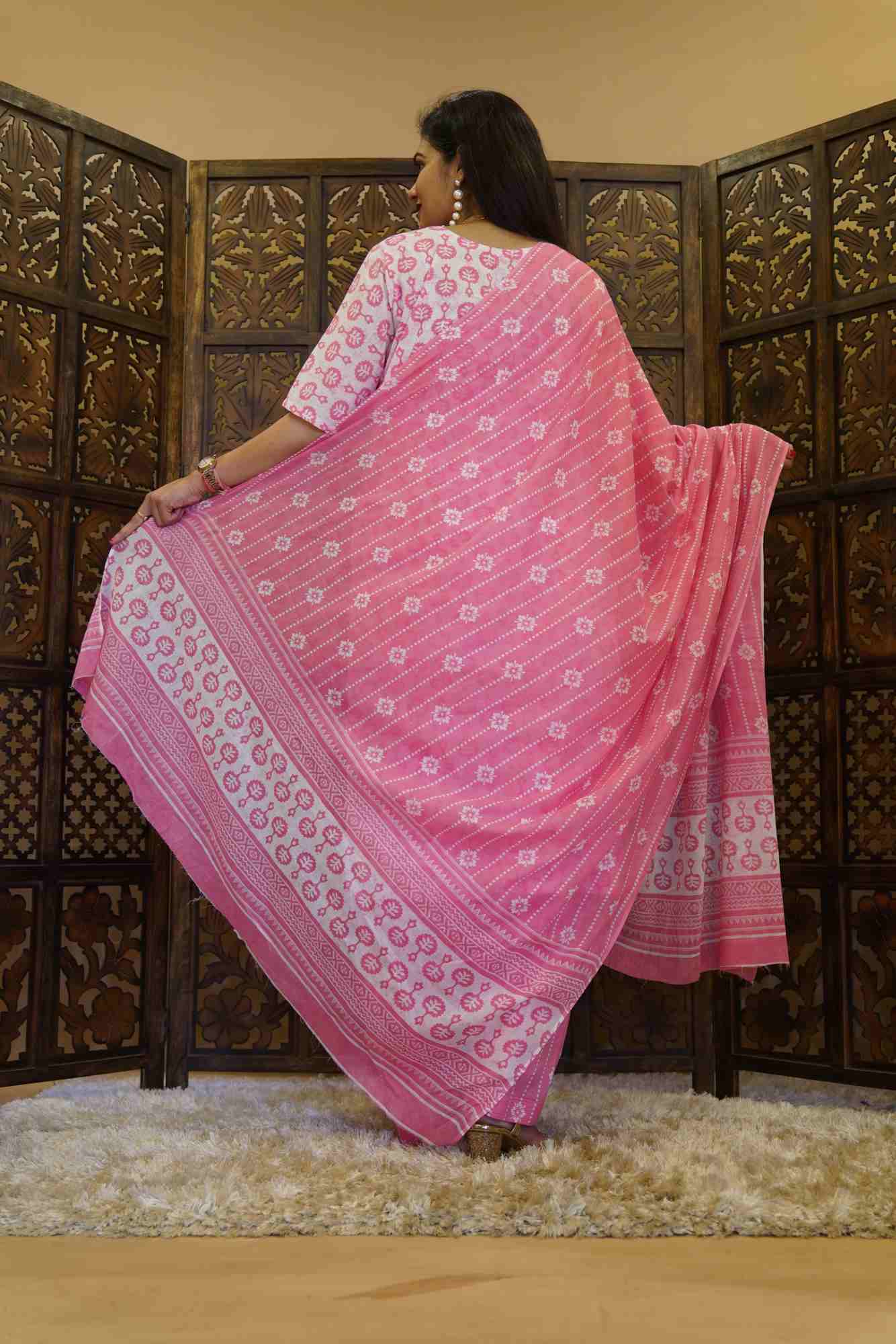 Traditional Styled   Block Printed With  Dupatta & Soft Cotton Salwar Kameez