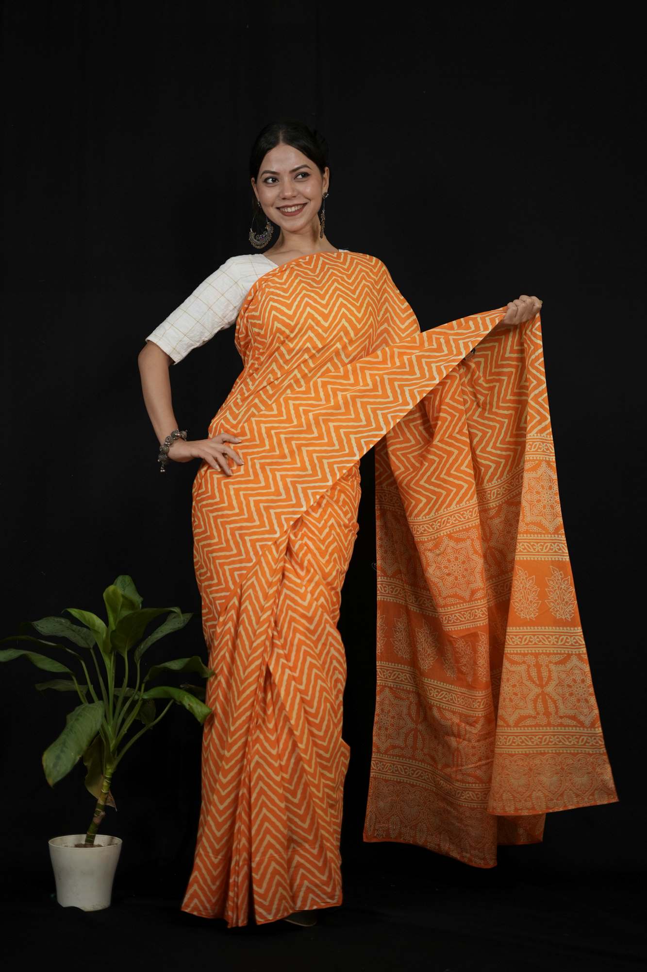 Mul mul ready to wear saree