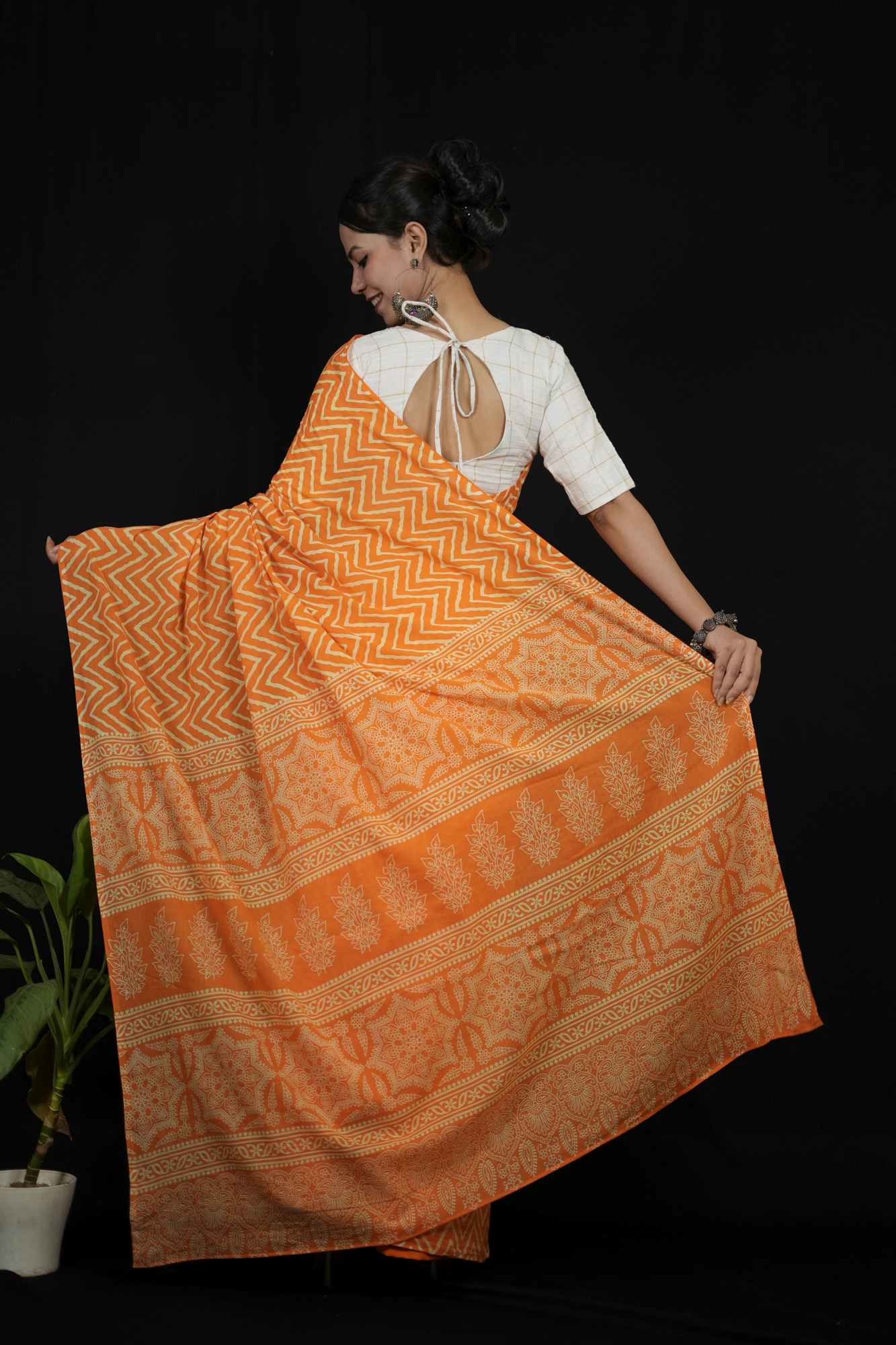 Mul mul ready to wear saree