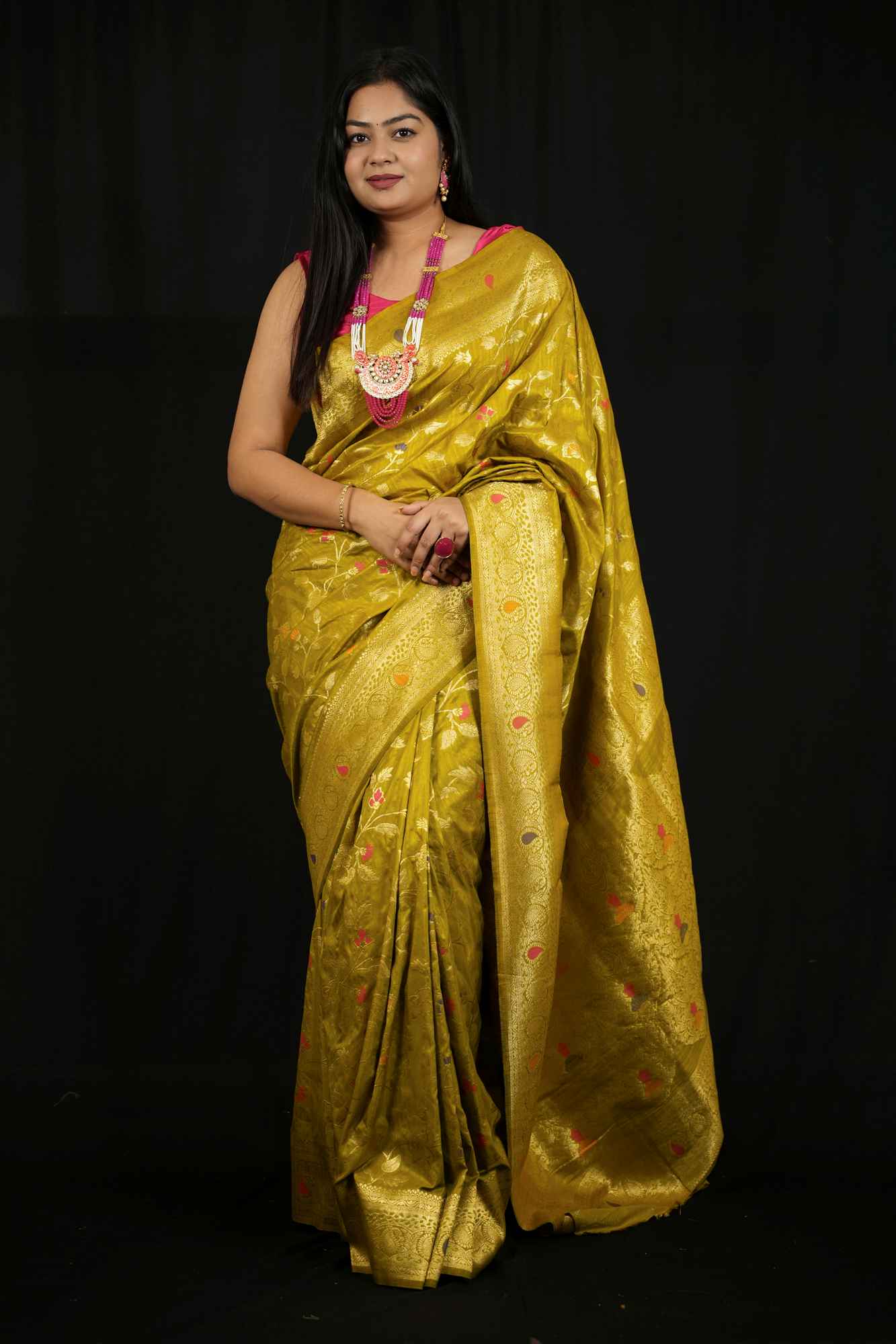 Jaal Weave Khadi Silk Ready To Wear Saree