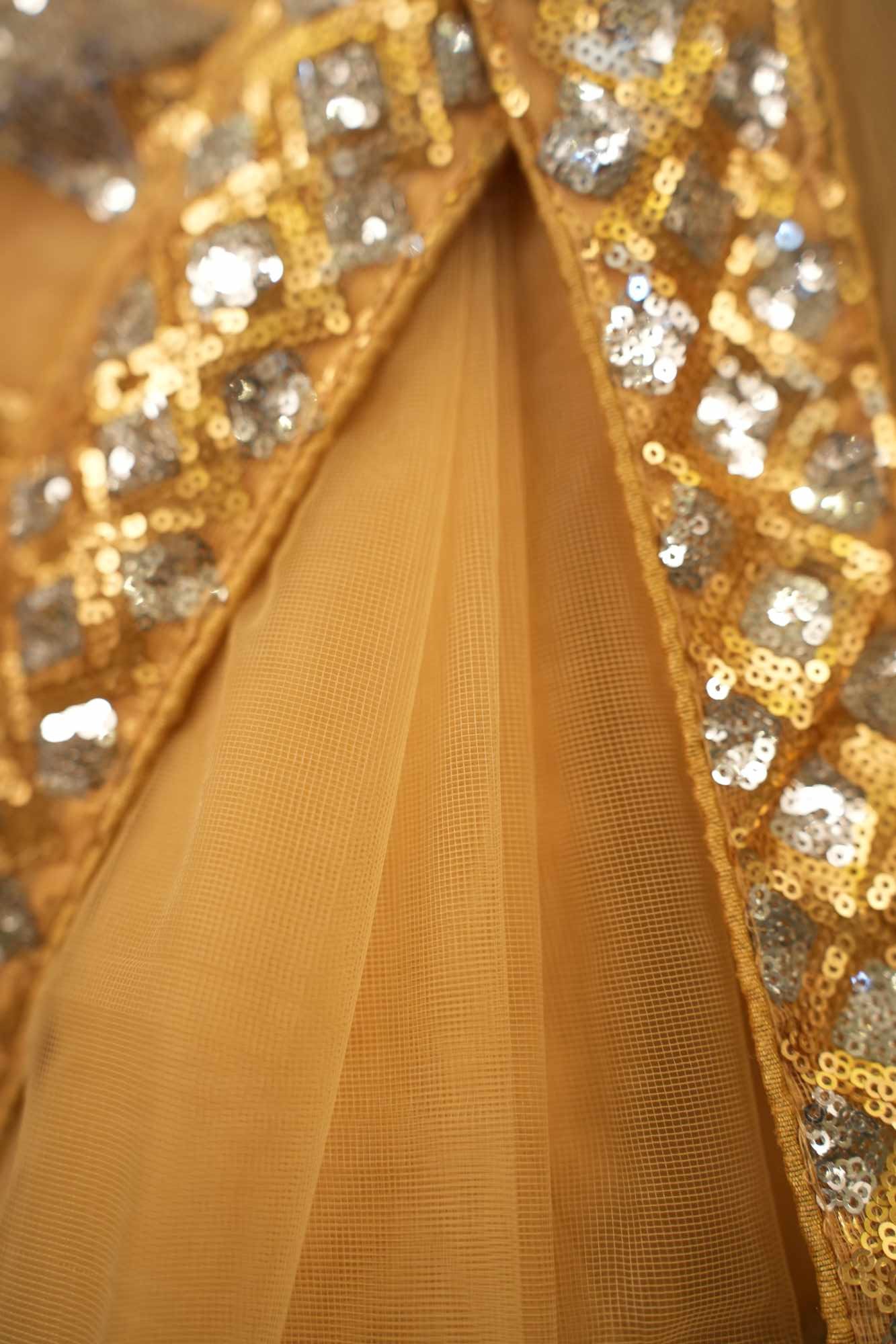 Party Wear Embellished With Sequin Border Wrap In One Minute Saree